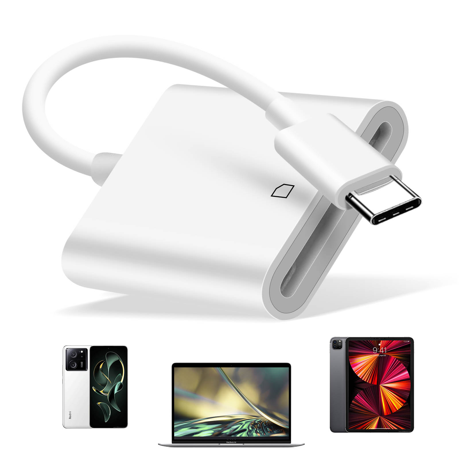 BENFEI Lettore di schede di memoria, USB Type-C/USB Type-A a SD TF Card Reader Adapter