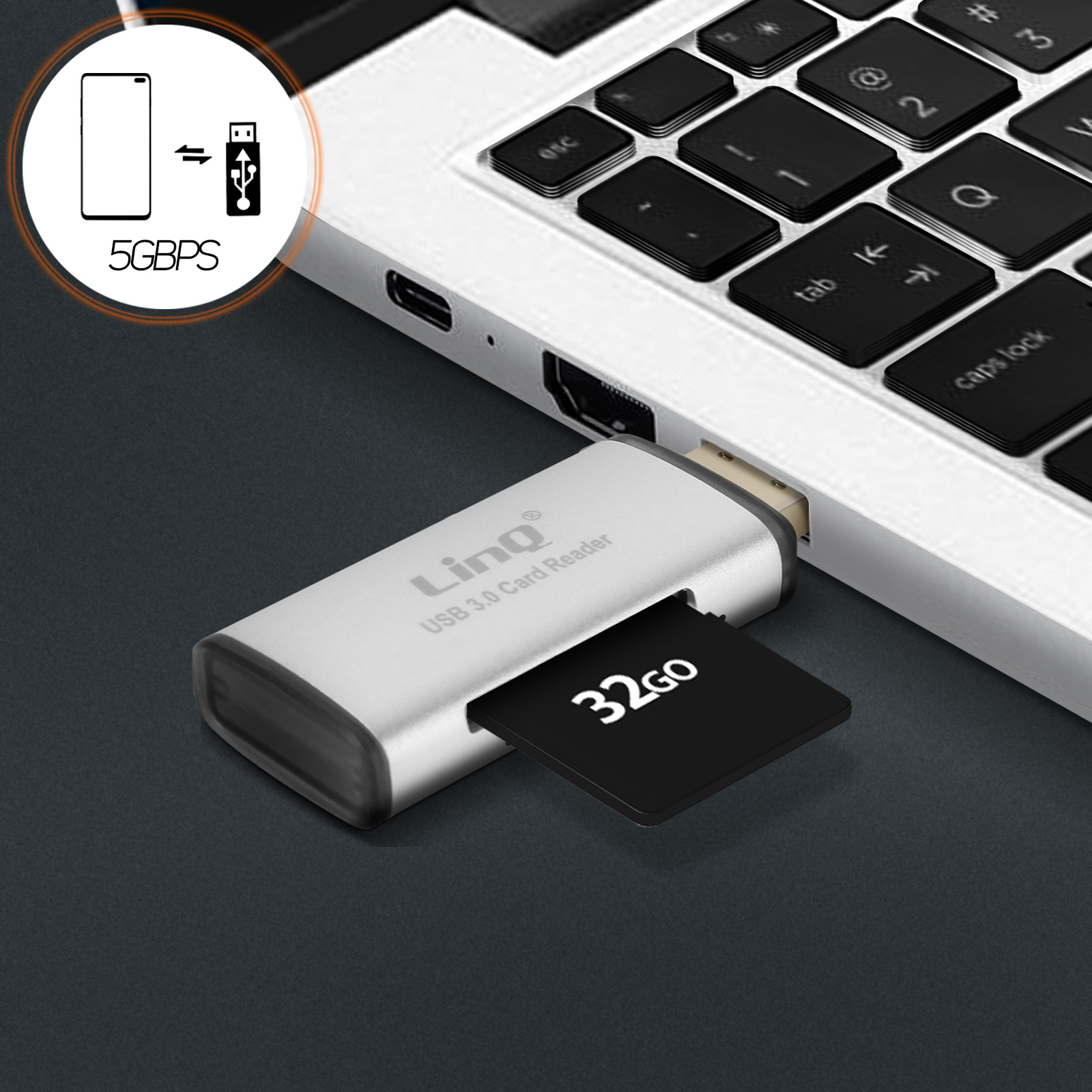 Acer Lettore di schede USB C SD 4.0, Lettore di Schede Memoria UHS-II 2 in 1, Compatibile con Schede SD, Micro SD, SDXC, SDHC, RS-MMC, Micro SDXC, Micro SDHC, UHS-II, UHS-I