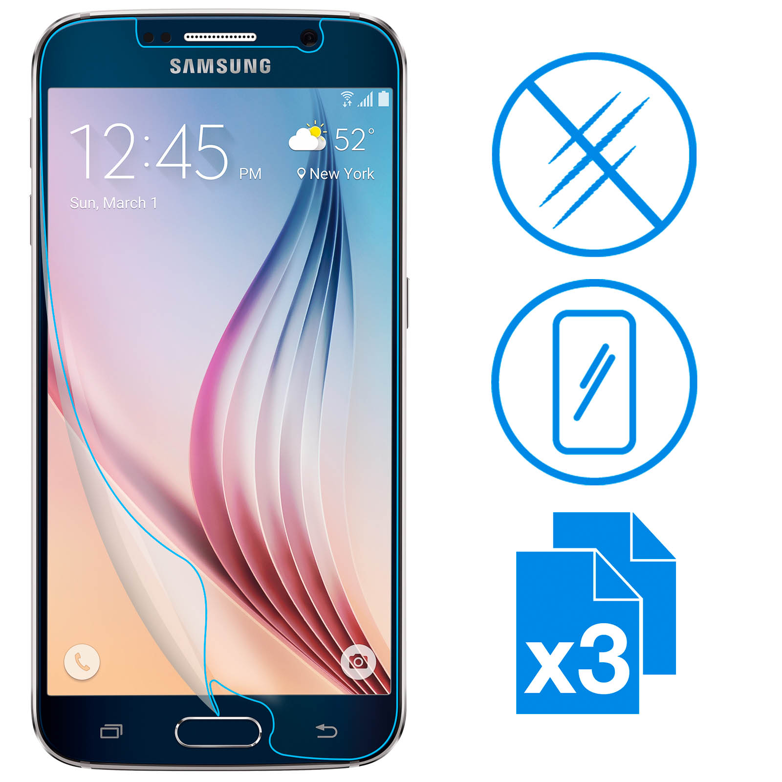 3pcs Privacy Anti Spy Protective Glass, For Samsung Galaxy S7 S6 - Foto 2