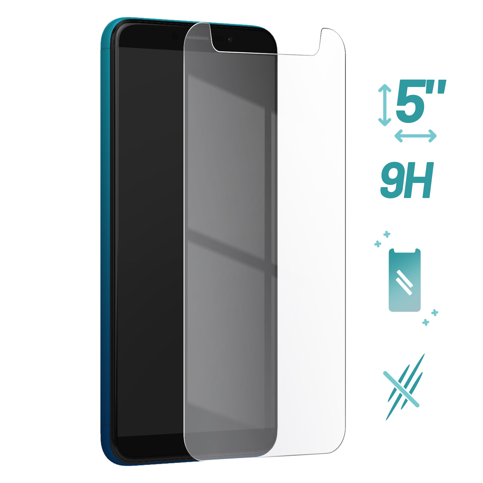 REY Vetro Temperato Per Sony Xperia XA1 Ultra – Durezza 9H, Rivestimento Oleofobico, Trasparente - 3