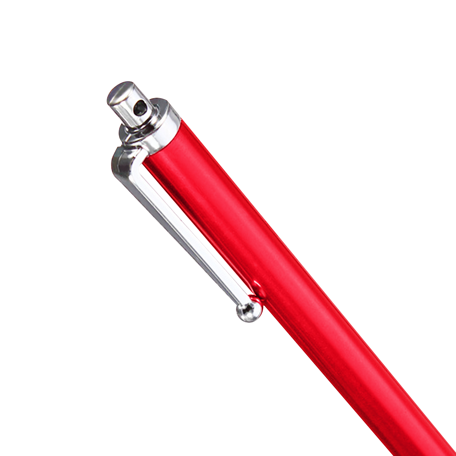 SYSTEM-S Stylet Tactile Aluminium Rouge - Télescopique Avec Boucle - Pour Smartphone, Tablette, PC