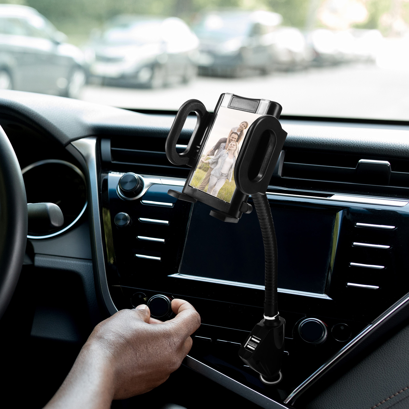 Support Voiture Actif avec 2x Prises USB - Franais