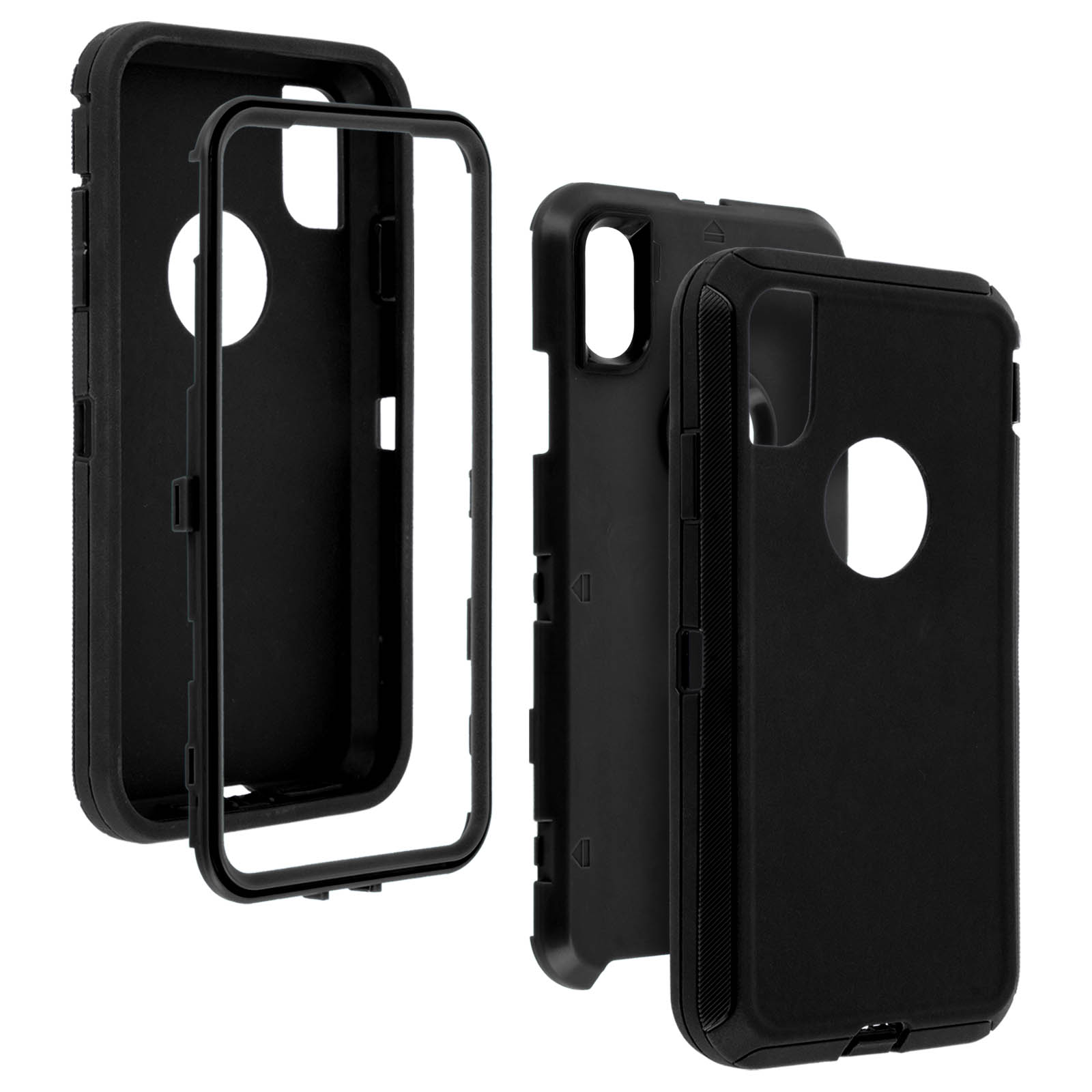 Cover Protettiva Integrale Fronte / Retro Nero per Apple iPhone XR - Italiano
