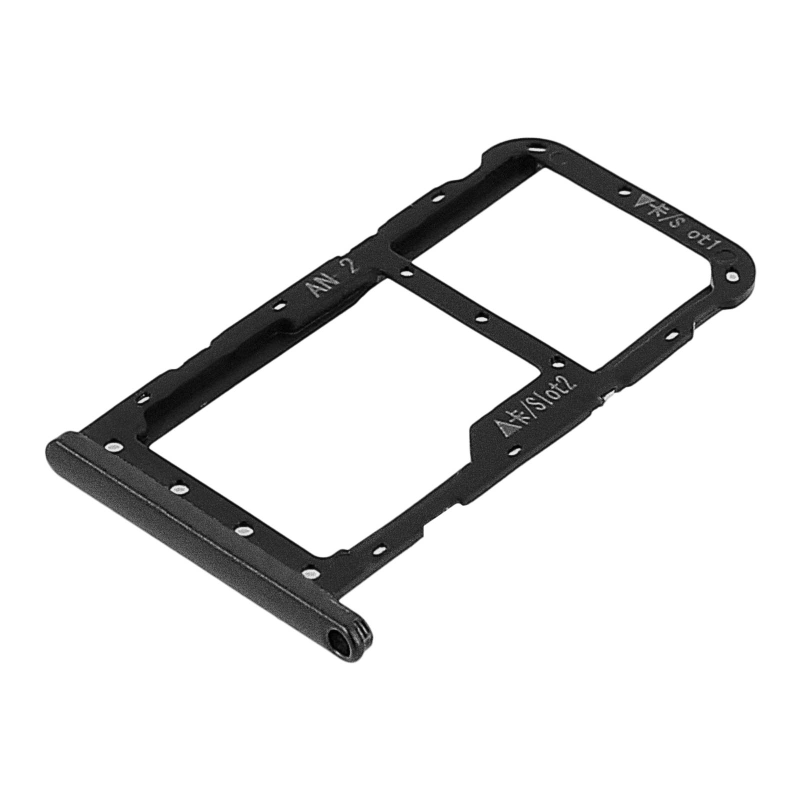 Tiroir Plateau Double Nano SIM + Micro SD Pour Huawei Y5 2018 Noir + Clé D'Éjection - Remplacement Facile Et Précis