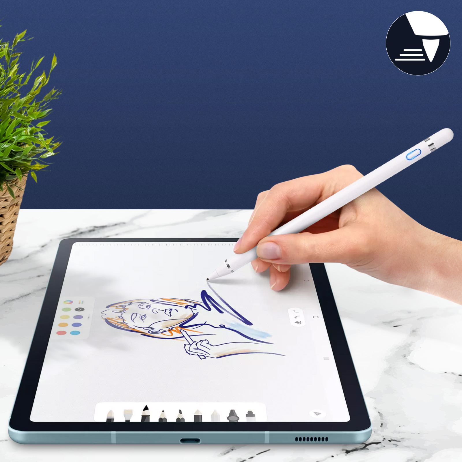 Balikha 5 Pieces 2 in 1 Capacitive Microfibre Tip for Stylus Pen for