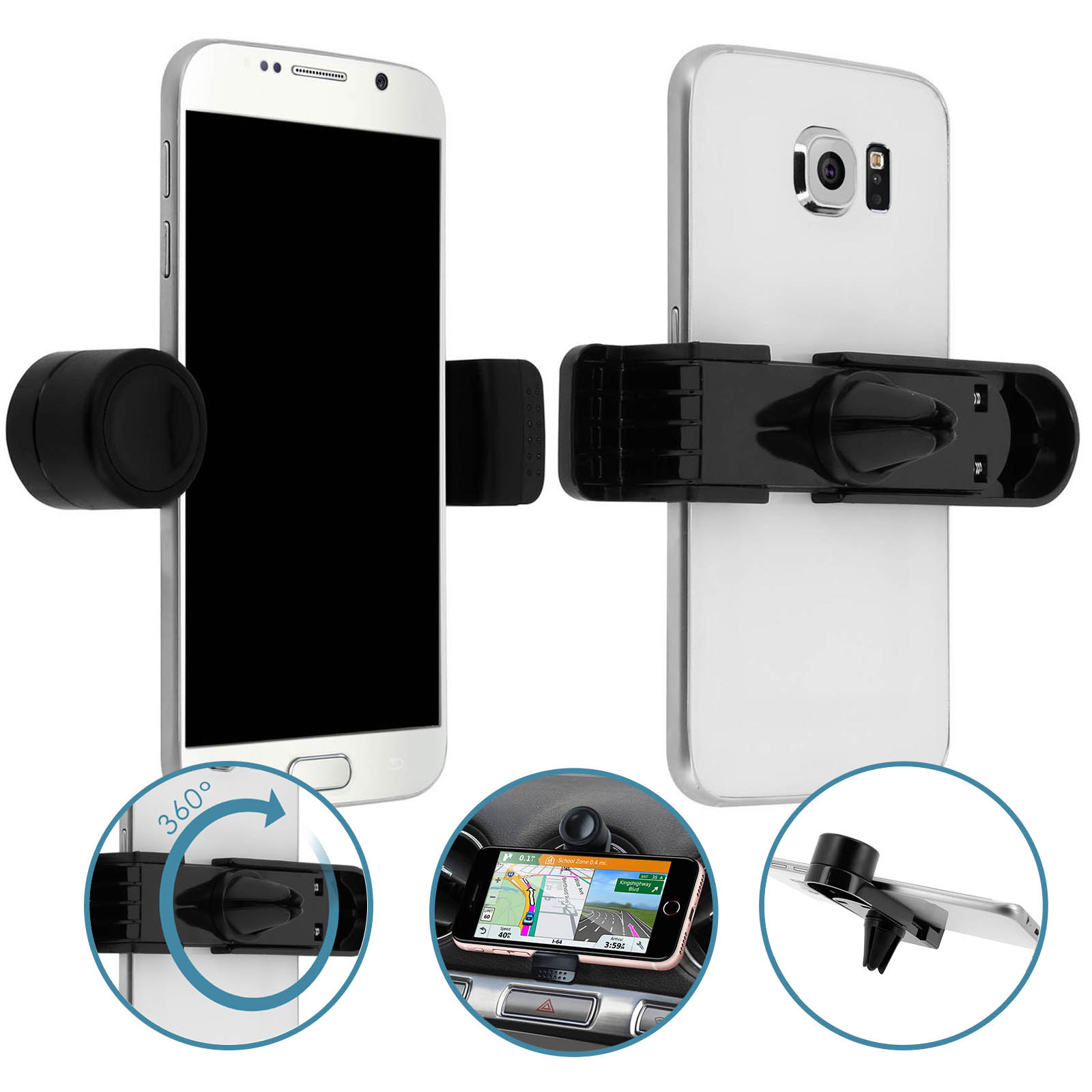 EXSHOW Supporto Per Tablet Per Auto, Aggancio A Presa D'aria, Gancio Aggiornato, Compatibile Con IPad E Tablet Da 4,7 A 13 Pollici, Facile Installazione