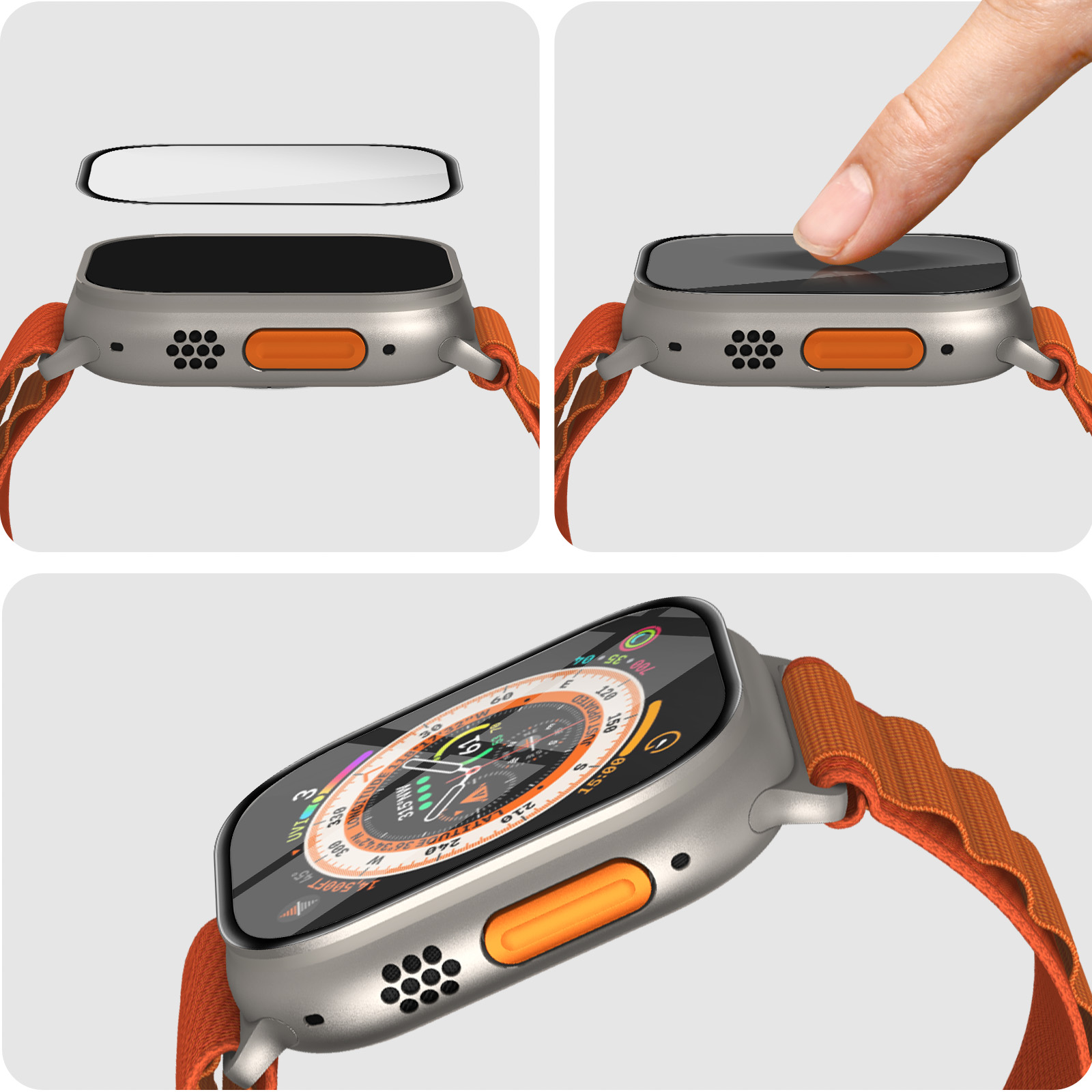 Per Apple Watch Ultra 49mm Mijobs Custodia Per Orologio Con Cornice Ultrasottile Per PC (bianco Trasparente - Foto 10