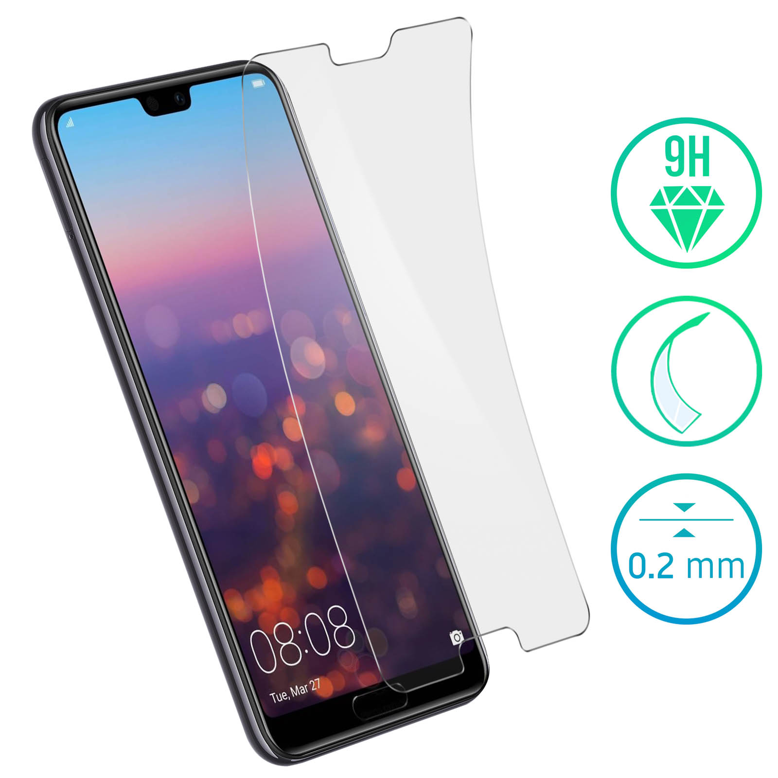 Display Huawei P40 Lite Pellicola Vetro Temperato Gorilla Per Huawei P20 Pro: Protezione 9H, Antigraffio, Antiappannamento Protettore Schermo Huawei P20 Pro - Foto 12