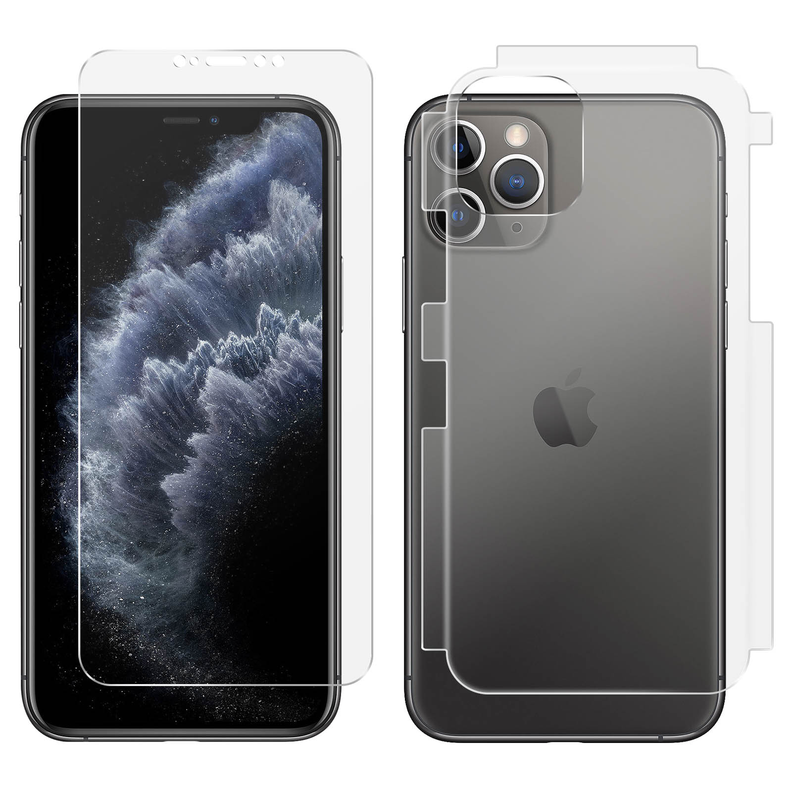 2 Pellicole Per IPhone 11 Pro – Cover Posteriore E Lati In 3M, Effetto Shadow Black, Antigraffio - 3