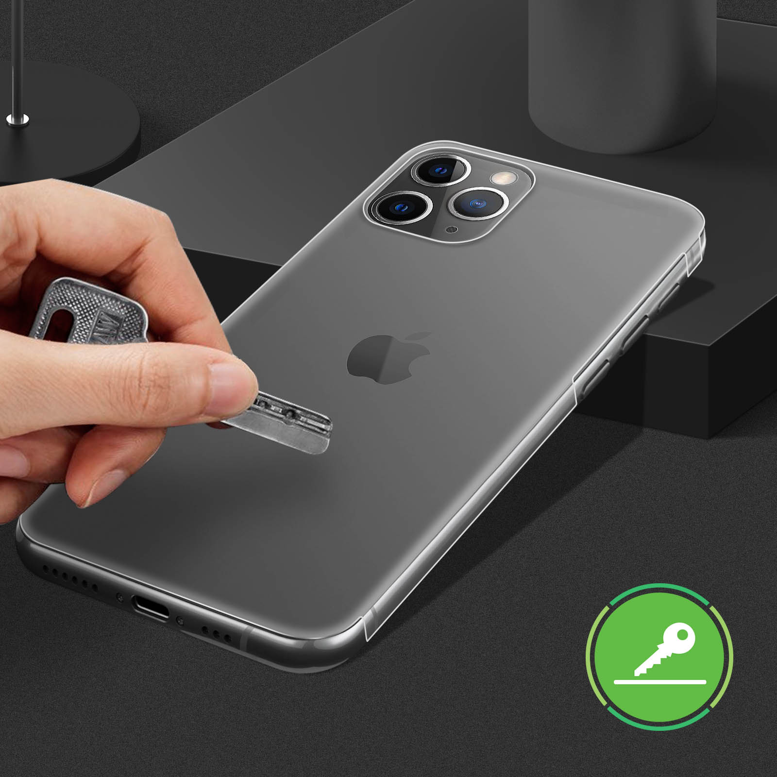 MediaDevil Pellicola In Vetro Temperato Per IPhone 11 Pro Max / XS Max – 2 Pezzi Con Cornice Di Posizionamento, Trasparente, Oleorepellente