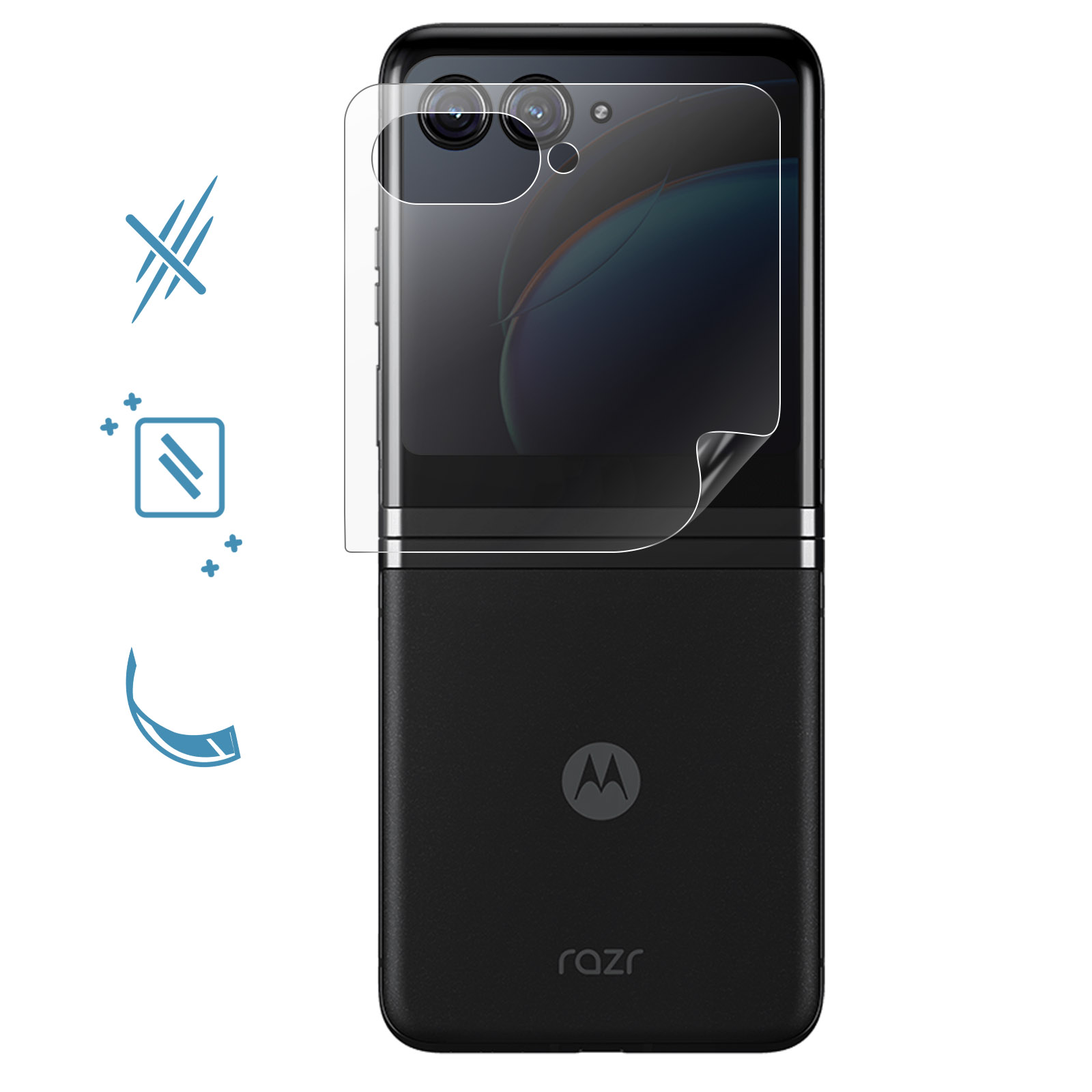 Set di protezione 5G per Motorola Razr 50 Ultra a copertura totale - Trasparente