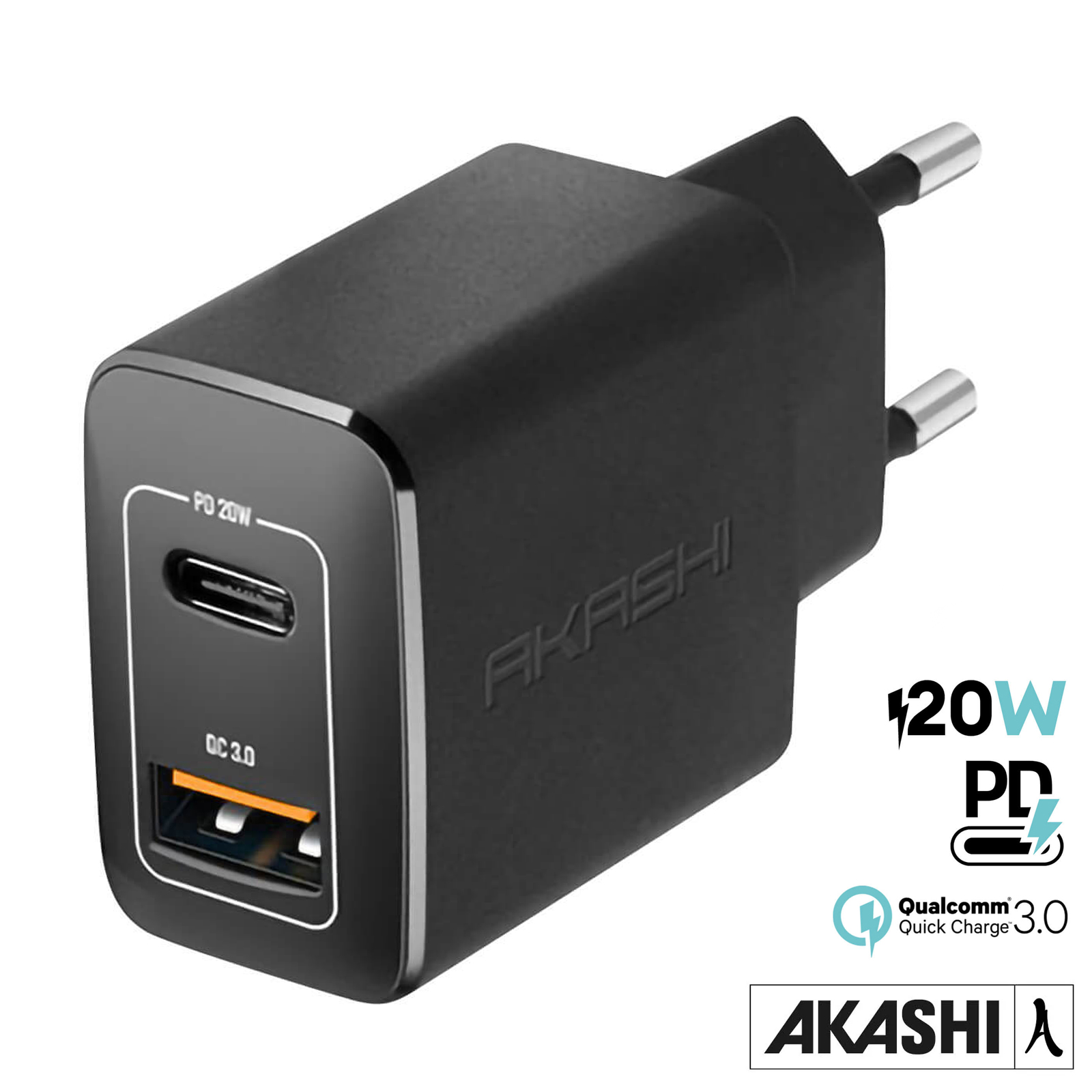 65W Chargeur Rapide USB C, TECKNET GaN Tech Chargeur 3 Port Avec Câble USB C, PD 3.0 Chargeur