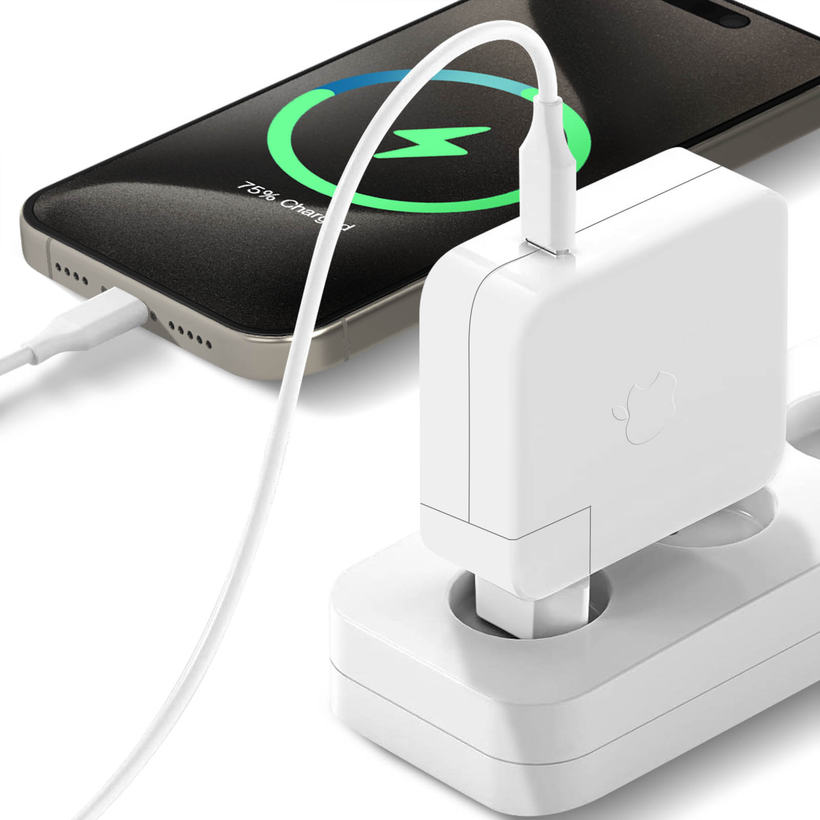 Cargador original Apple, USB C 140W - Blanco para MacBook , iPad