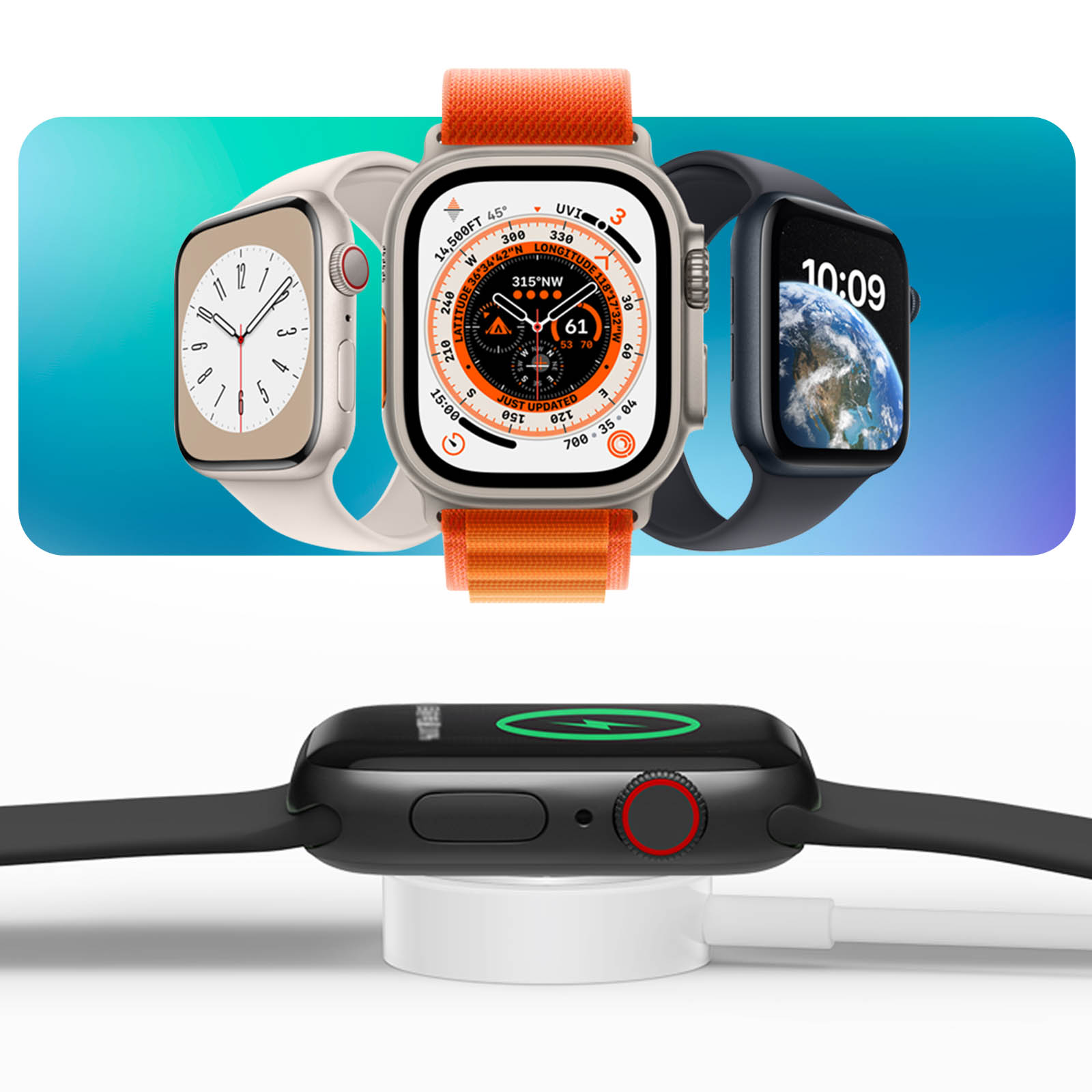 Blueshaweu Cavo di ricarica compatibile con smartwatch AcclaFit P5 da 1,85 pollici, cavo di ricarica per smartwatch AcclaFit P5 (bianco