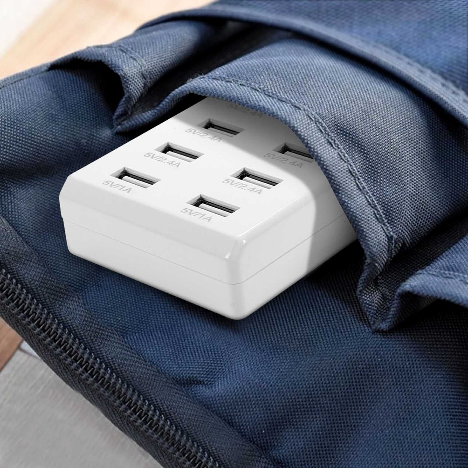 Caricatore USB A 10 Porte 50W (5V/10A) - Stazione Di Ricarica Multipla Con Spina UE, Protezioni Di Sicurezza, Per Smartphone, Tablet, E Altri Dispositivi