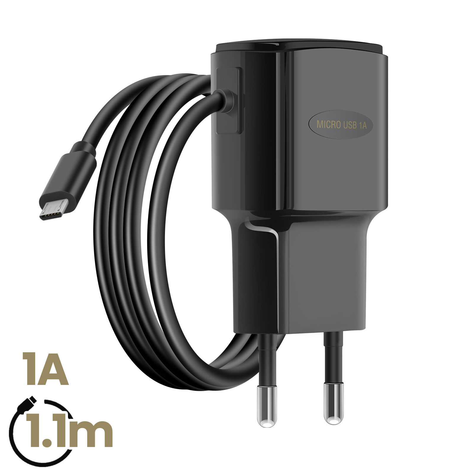 Subtel Cargador Micro USB 1A Para GPS Navegador | SatNav 5V 1000mA | Cable 1,1m | Compatible Con Garmin Edge, Approach, Dezl