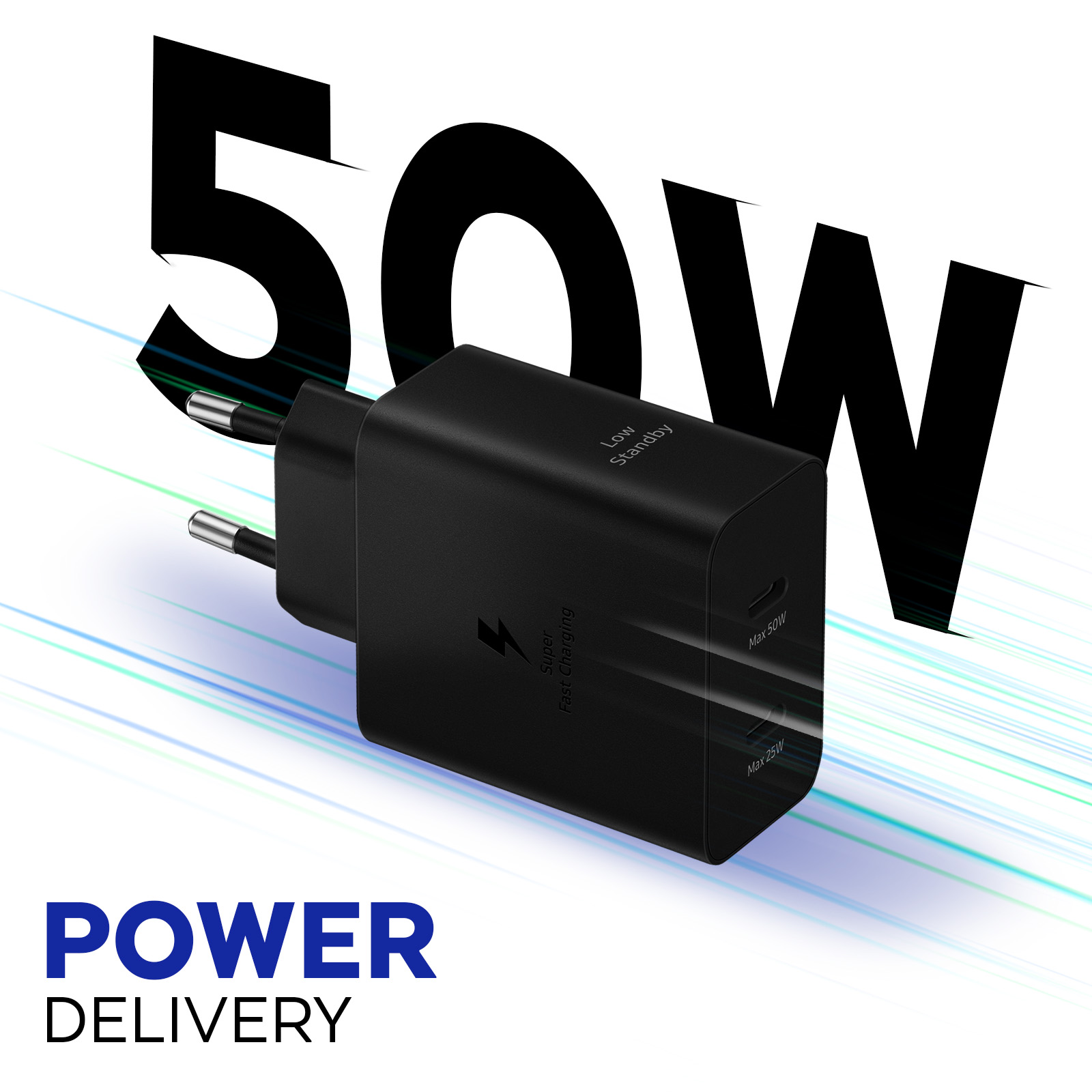 Chargeur Secteur Rapide 50W 6 Ports USB Avec QC3.0 Et Type-C - Blanc - Universel - Pour Bureau Ou Mur