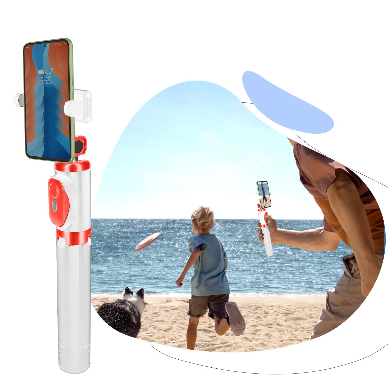 Treppiede per Selfie Stick Integrato da 1,2 M 47 Pollici