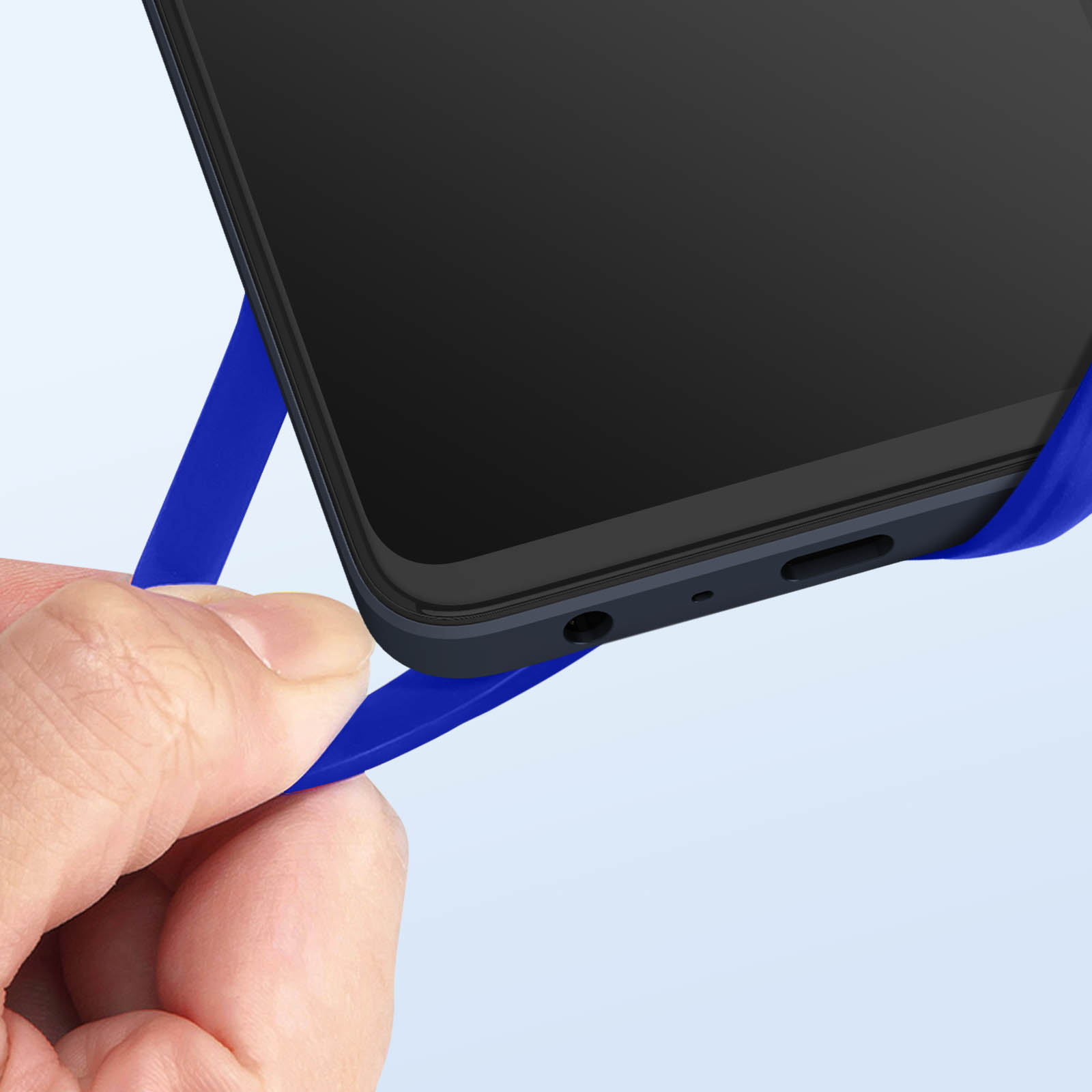 Cover in silicone per Huawei Mate 20 con cordino tracolla
