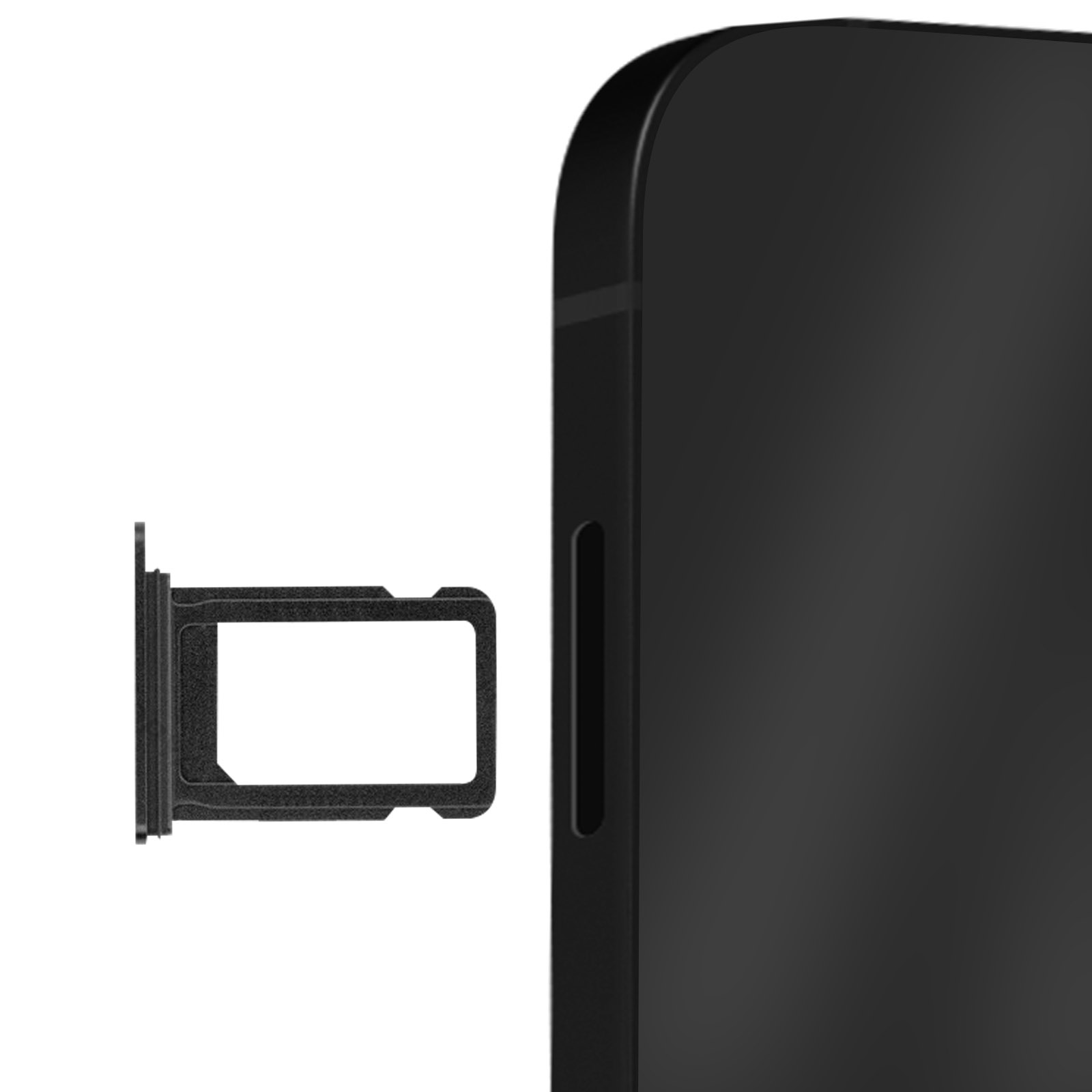 Tiroir Carte SIM Double Pour IPhone 12 – Version Double SIM, Couleur Noire