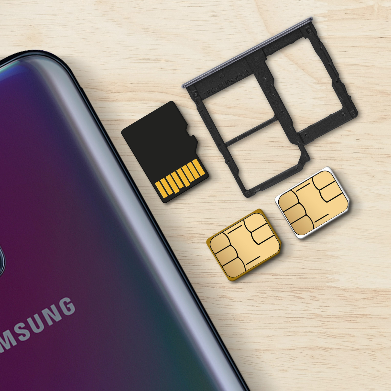 Tiroir SIM Samsung Galaxy A40 double carte Nano Sim microSD