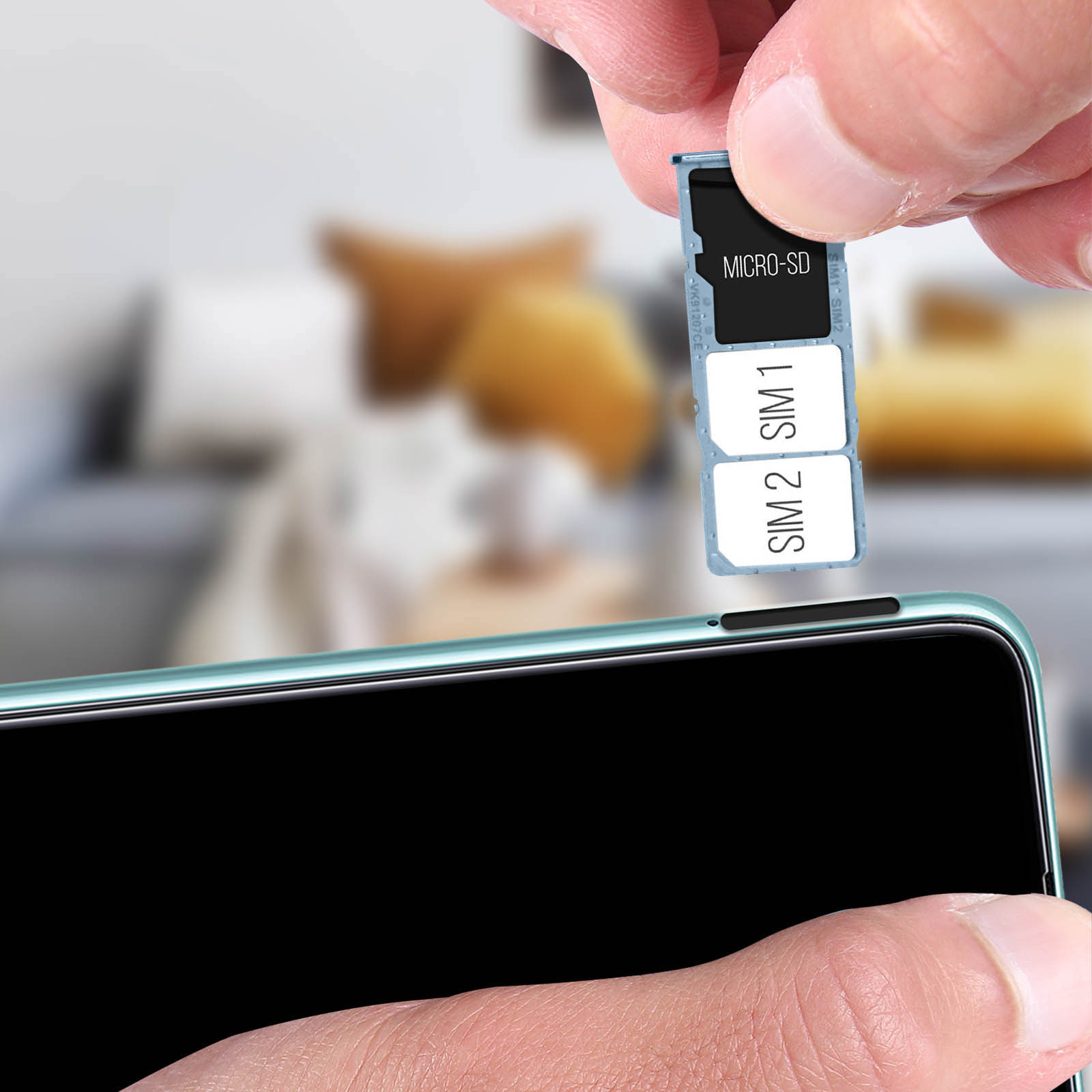 Bandeja SIM Samsung Galaxy A51 + Micro-SD – Azul - Spain