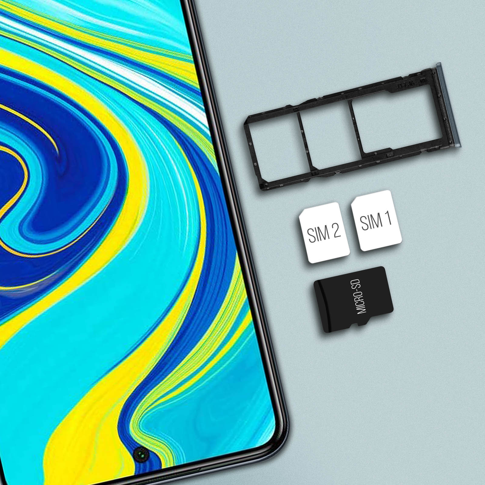 Slot scheda SIM Xiaomi Redmi Note 9S + Micro-SD, 100% Compatibile