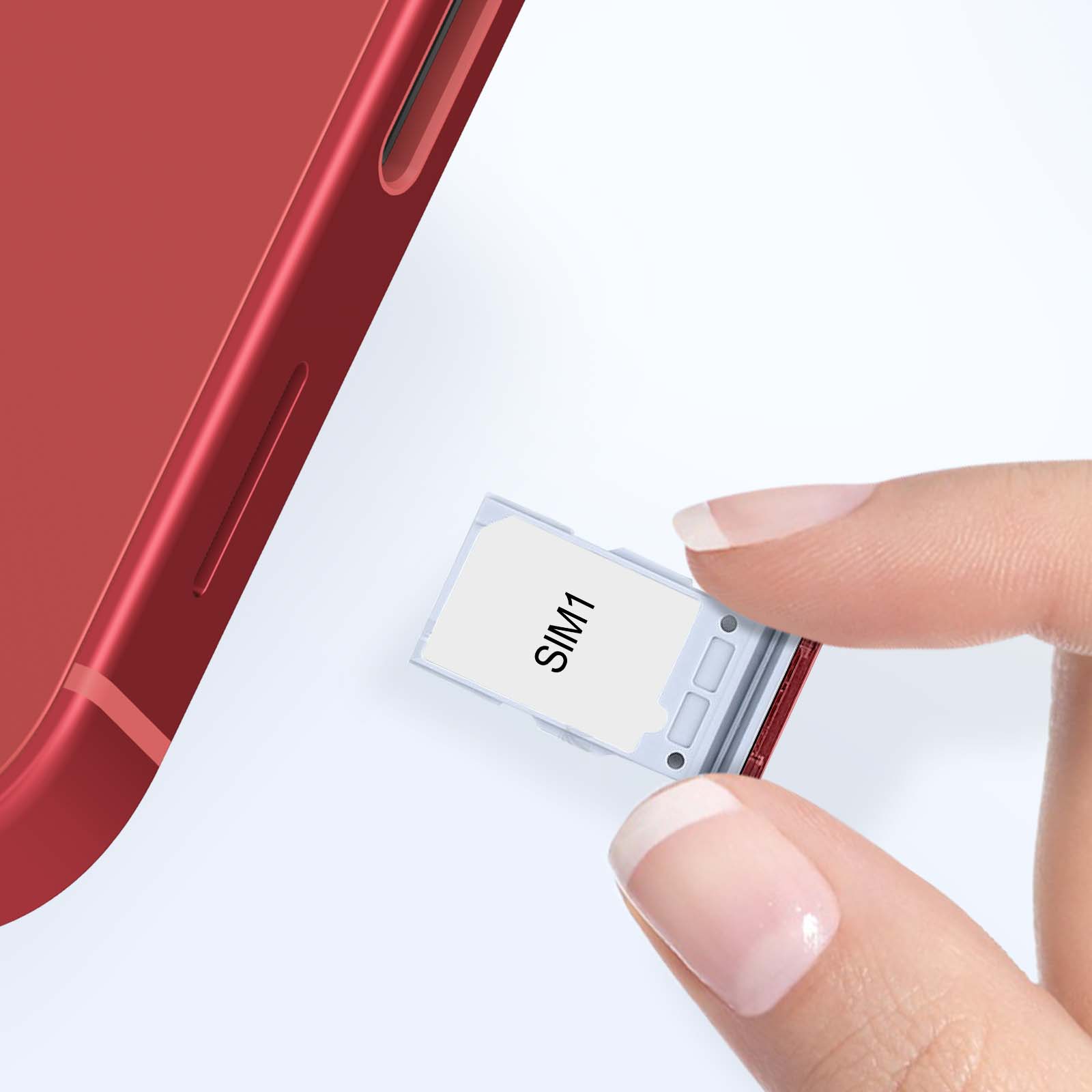 Tiroir Double Carte SIM Pour IPhone XR - Couleur Corail + Outil D'éjection - Neuf