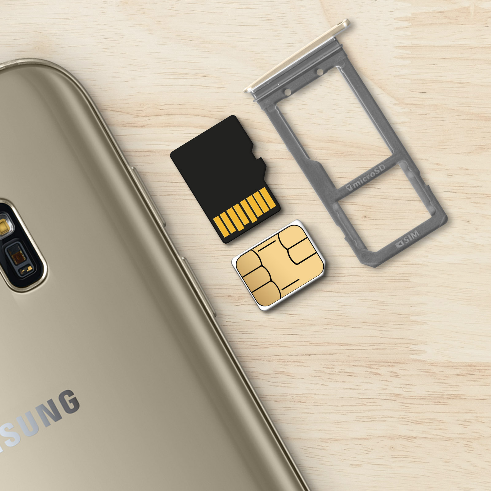 Tiroir carte SIM et micro SD Noir Galaxy S7 || Atelier itech