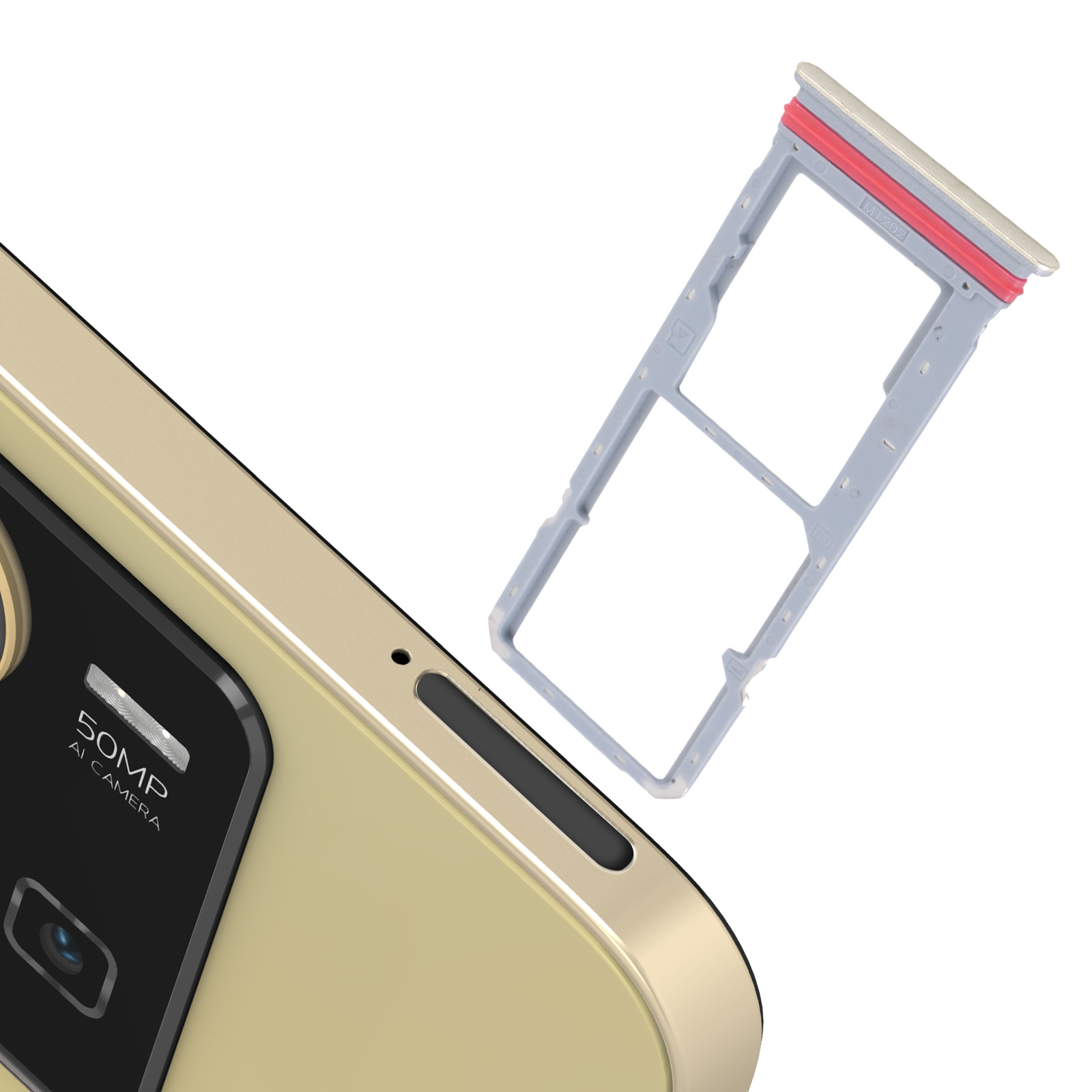 Tiroir Sim Premium Pour Vivo Y52 5G - Bleu Irisé - Neuf
