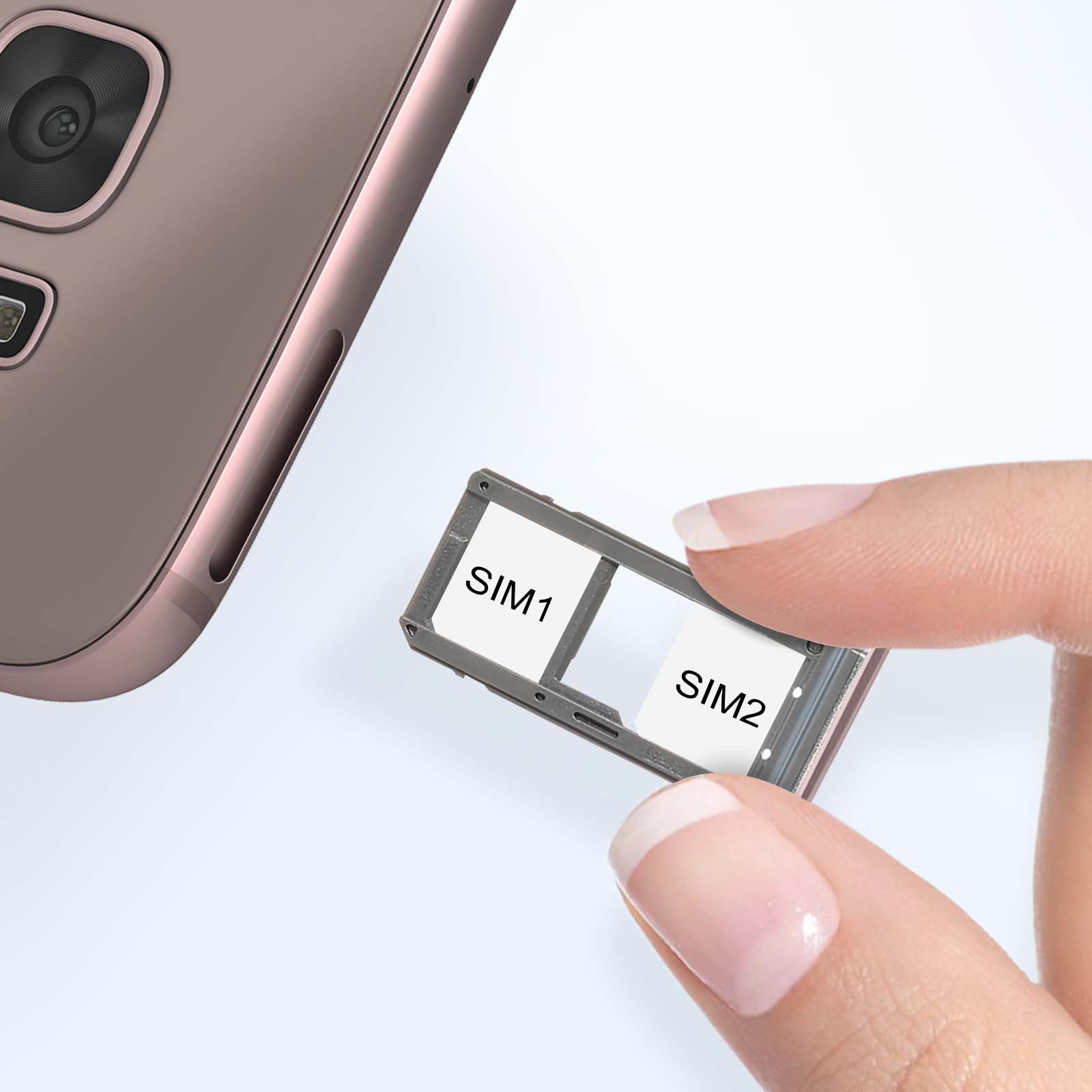 Tiroir de carte sim Or Rose ORIGINAL - SAMSUNG Galaxy S7 Edge - G935F