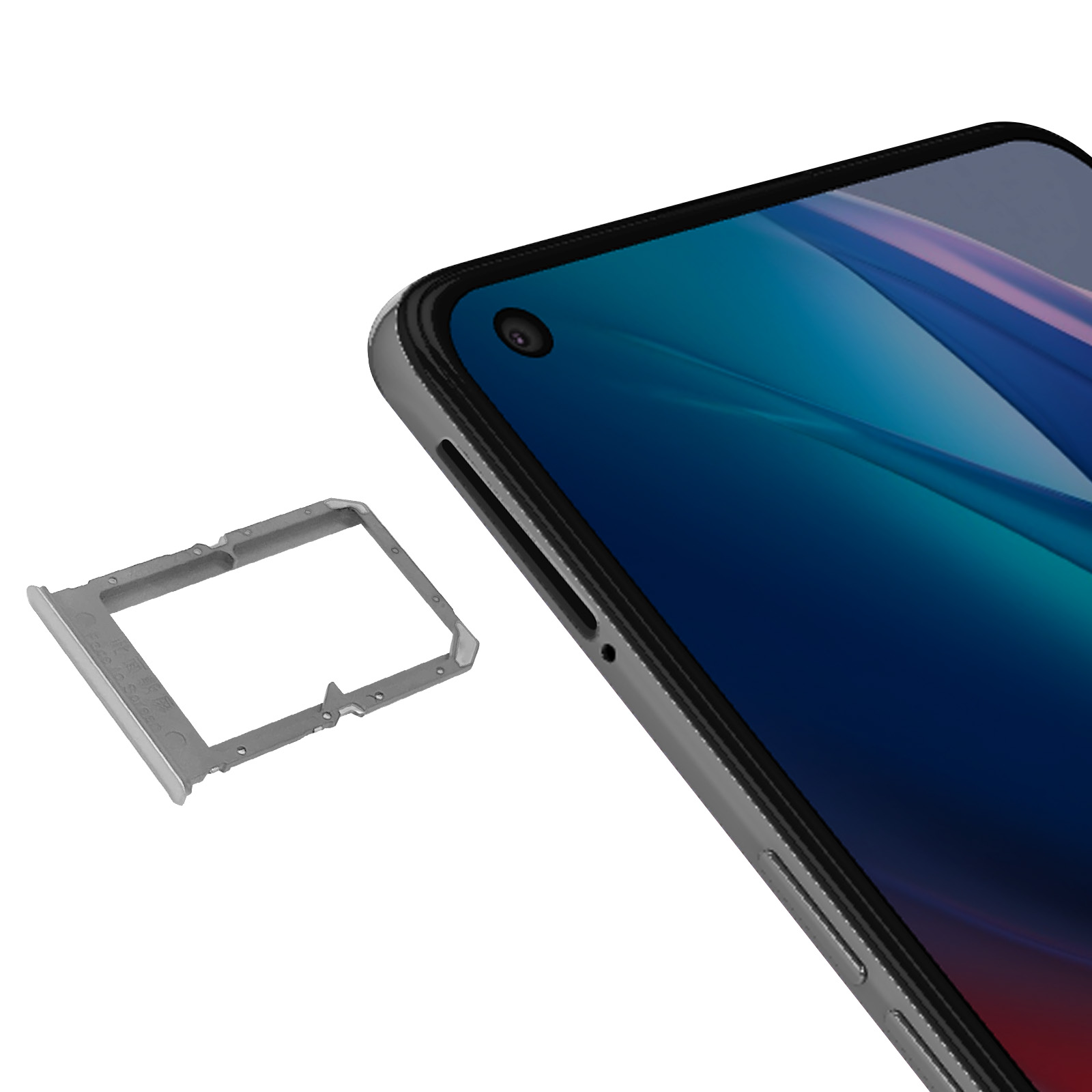 Tiroir Double Carte SIM Pour Oppo Find X5 Lite 5G (CPH2371) - Plateau Porte-SIM Bleu Foncé Noir + Éjecteur