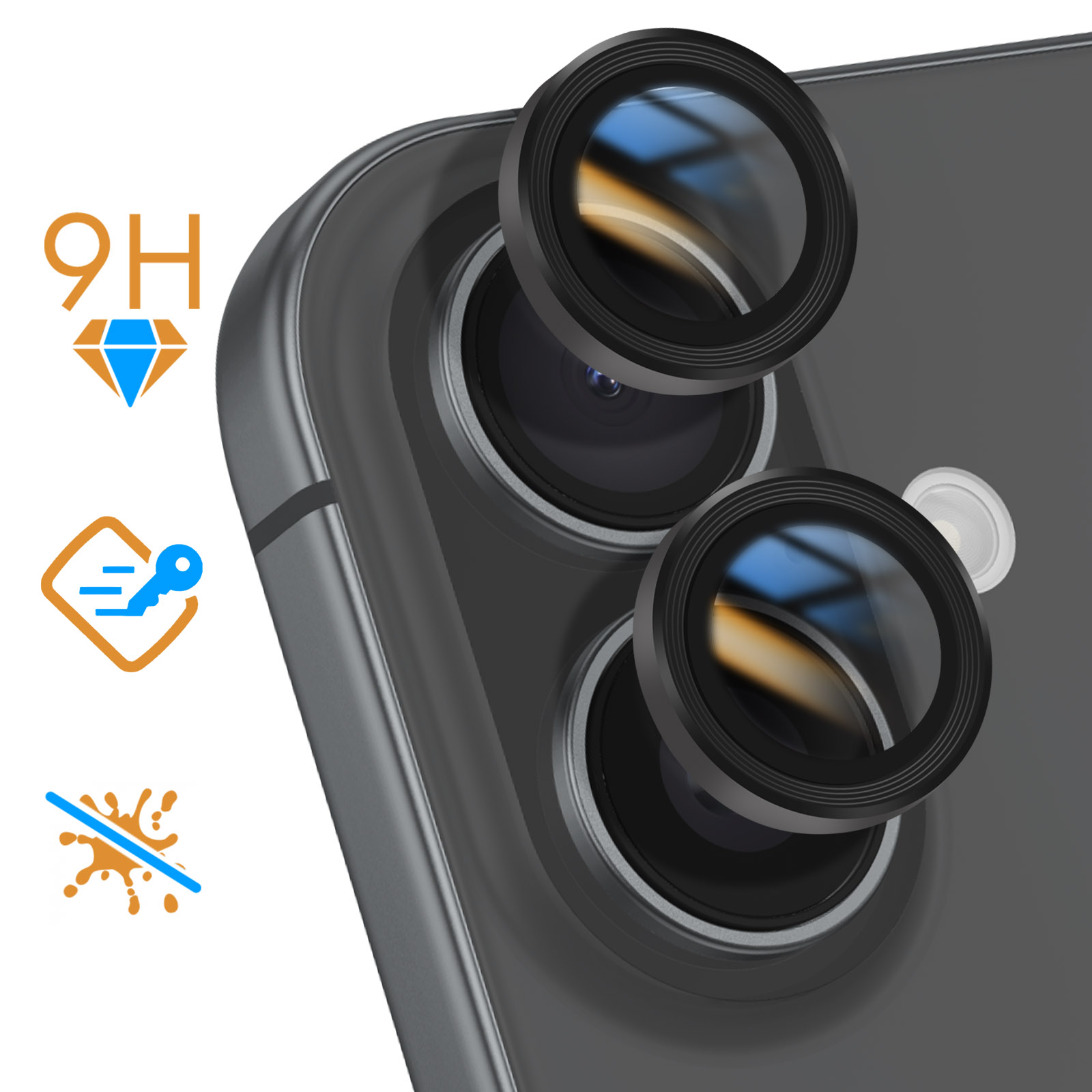 NEW'C 3 Pezzi, Vetro Temperato per iPhone 15 Pro (6,1 Pollici