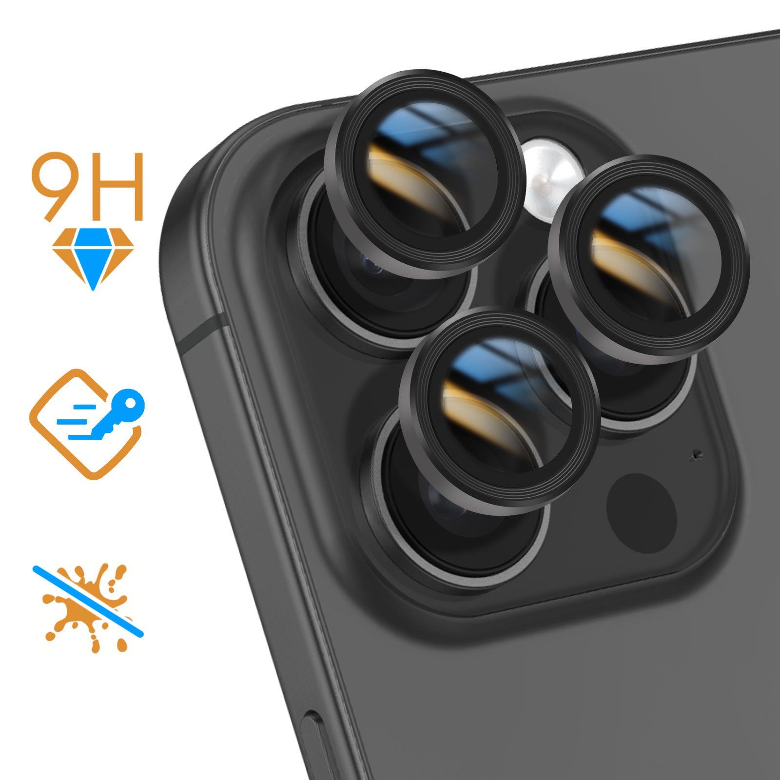 Pellicola Protettiva Per IPhone 16 Pro 6,3" - Vetro Temperato 9H + Copri Obiettivo, Antigraffio