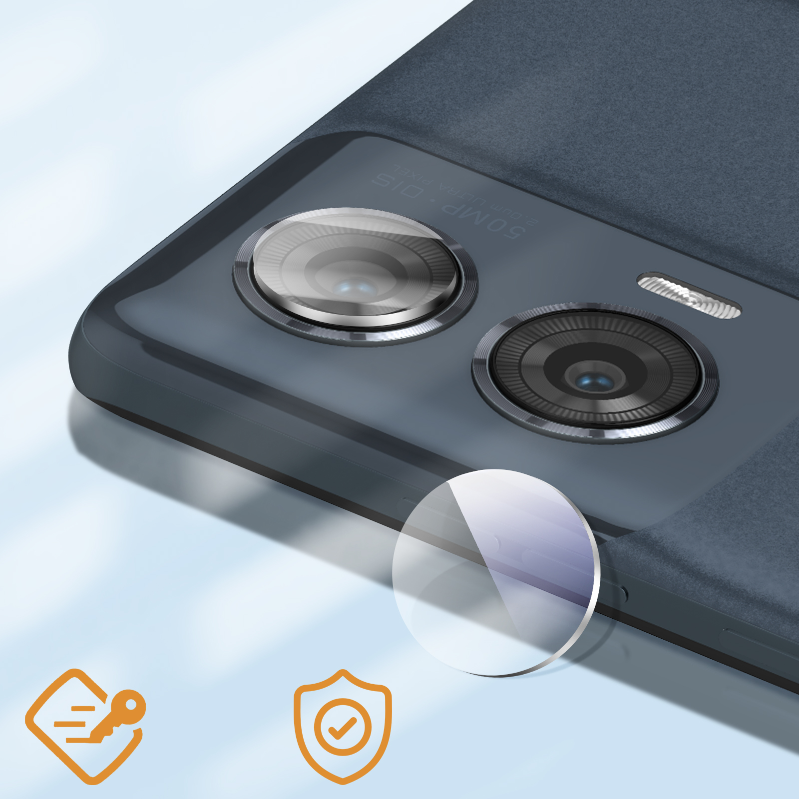 Protection Caméra Verre Trempé Pour Motorola Edge 50 Ultra – Anti-rayures, Transparent