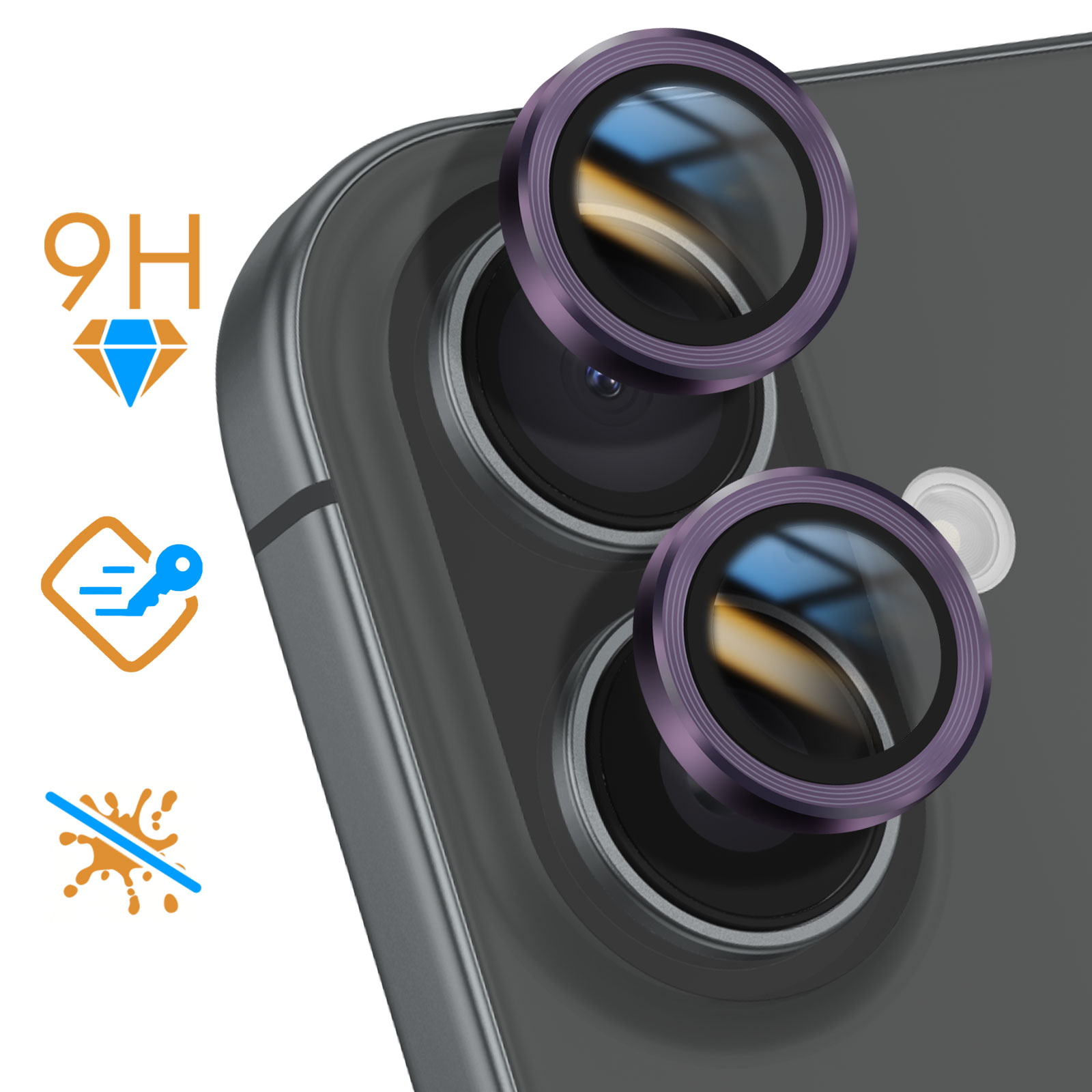 APPLE VETRINO FOTOCAMERA POSTERIORE IPHONE 16 LENTE VETRO CAMERA