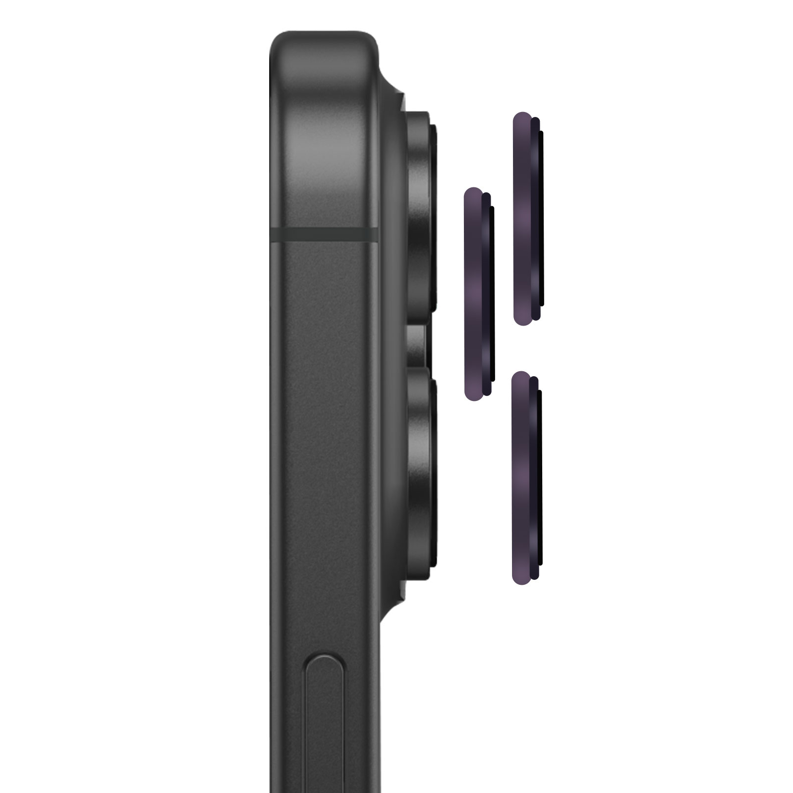Giftorld Confezione da 2 proteggi-lenti per fotocamera in vetro temperato 9H per iPhone 16/16 Plus, copertura in piastra di alluminio aeronautico, cerchio notturno, chiarezza HD, compatibile con