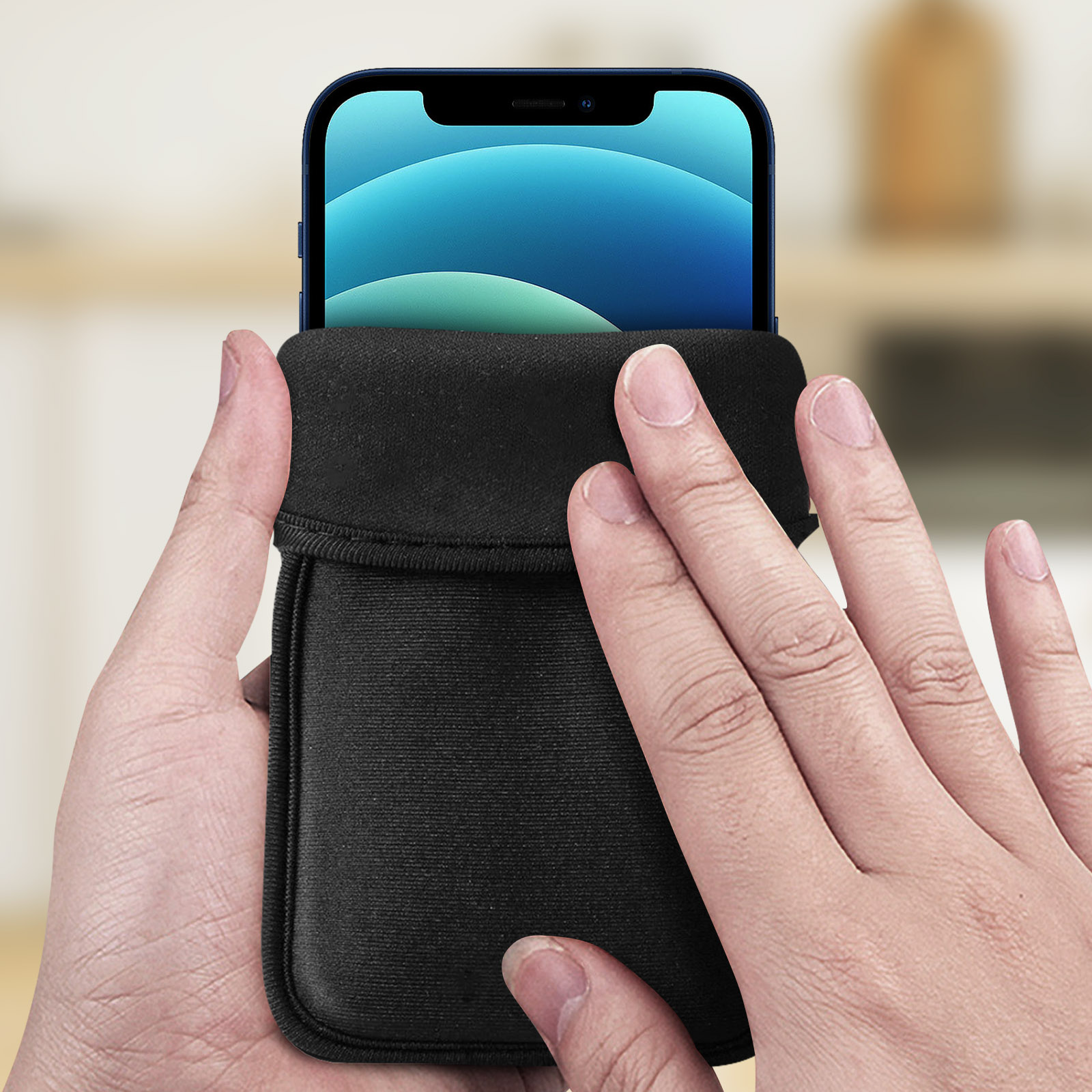 Étui chaussette téléphone en tissu imperméable dimension 15,9 x