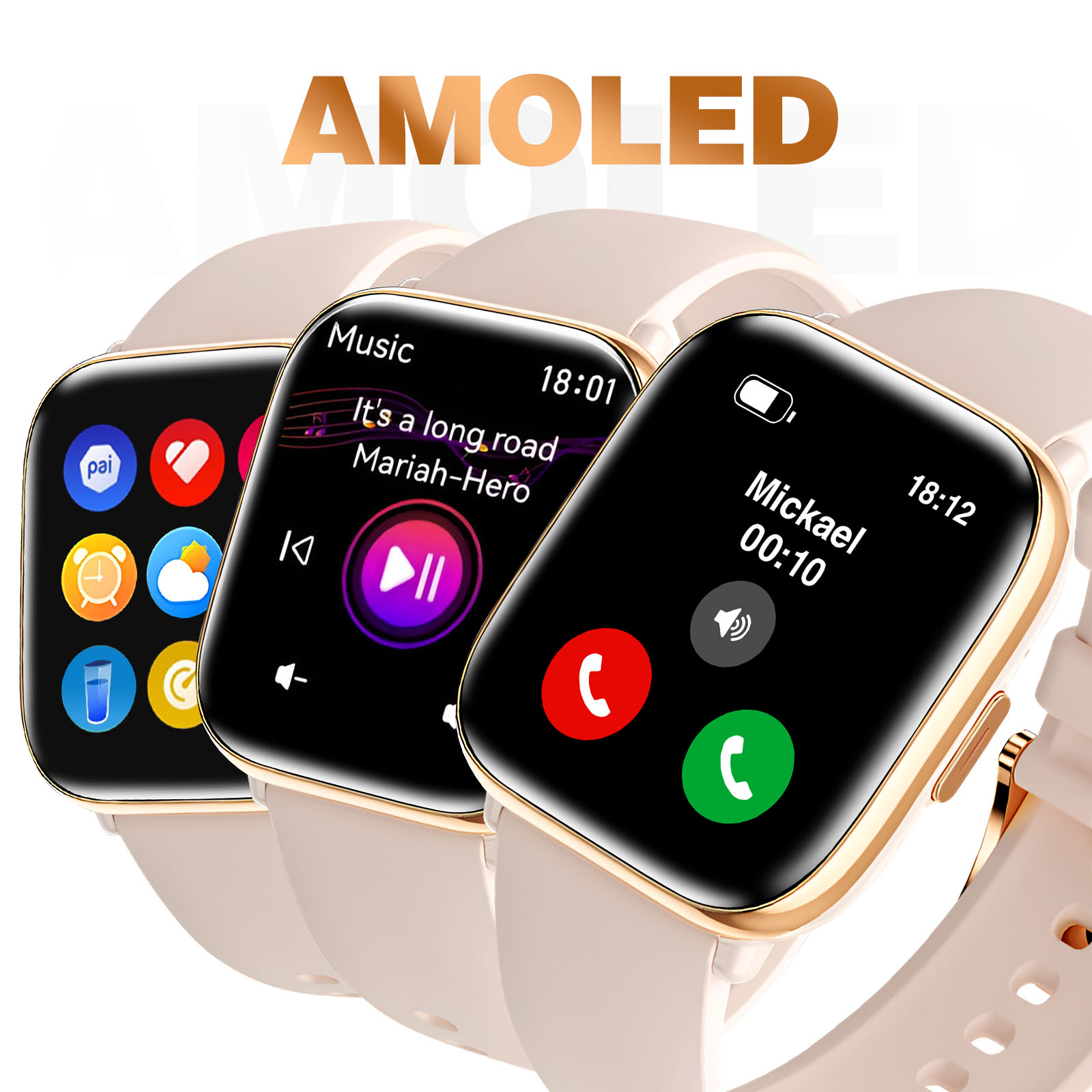 Montre Connectée Femme Avec écran Always-On - Compatible Android/iOS, Neuve