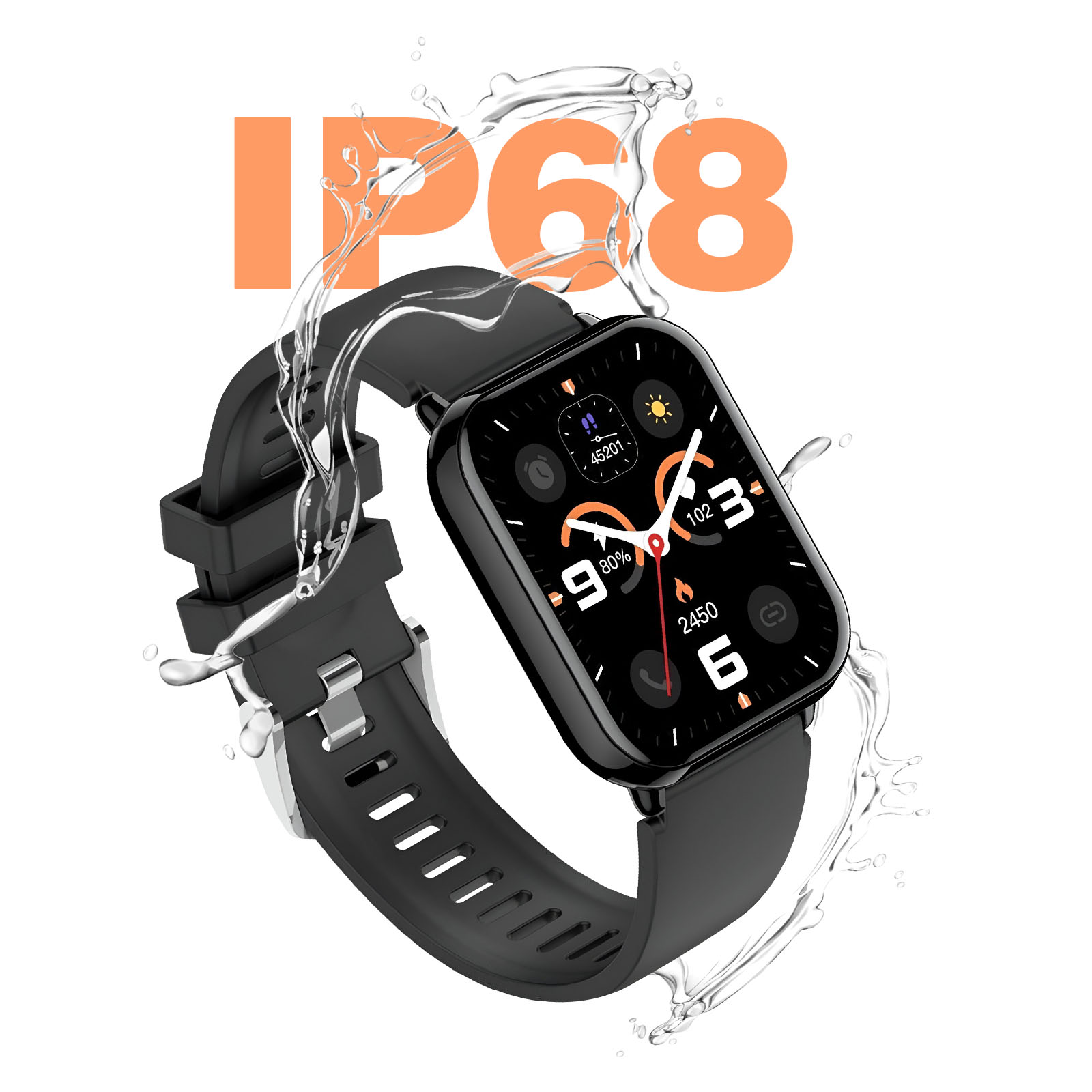 Smartwatch da uomo 1,43 pollici AMOLED Chiamate Bluetooth Fitness Tracker IP68 impermeabile Monitor frequenza cardiaca Monitor sonno orologio per Android iOS Sportivo Smartwatch (Argento Nero