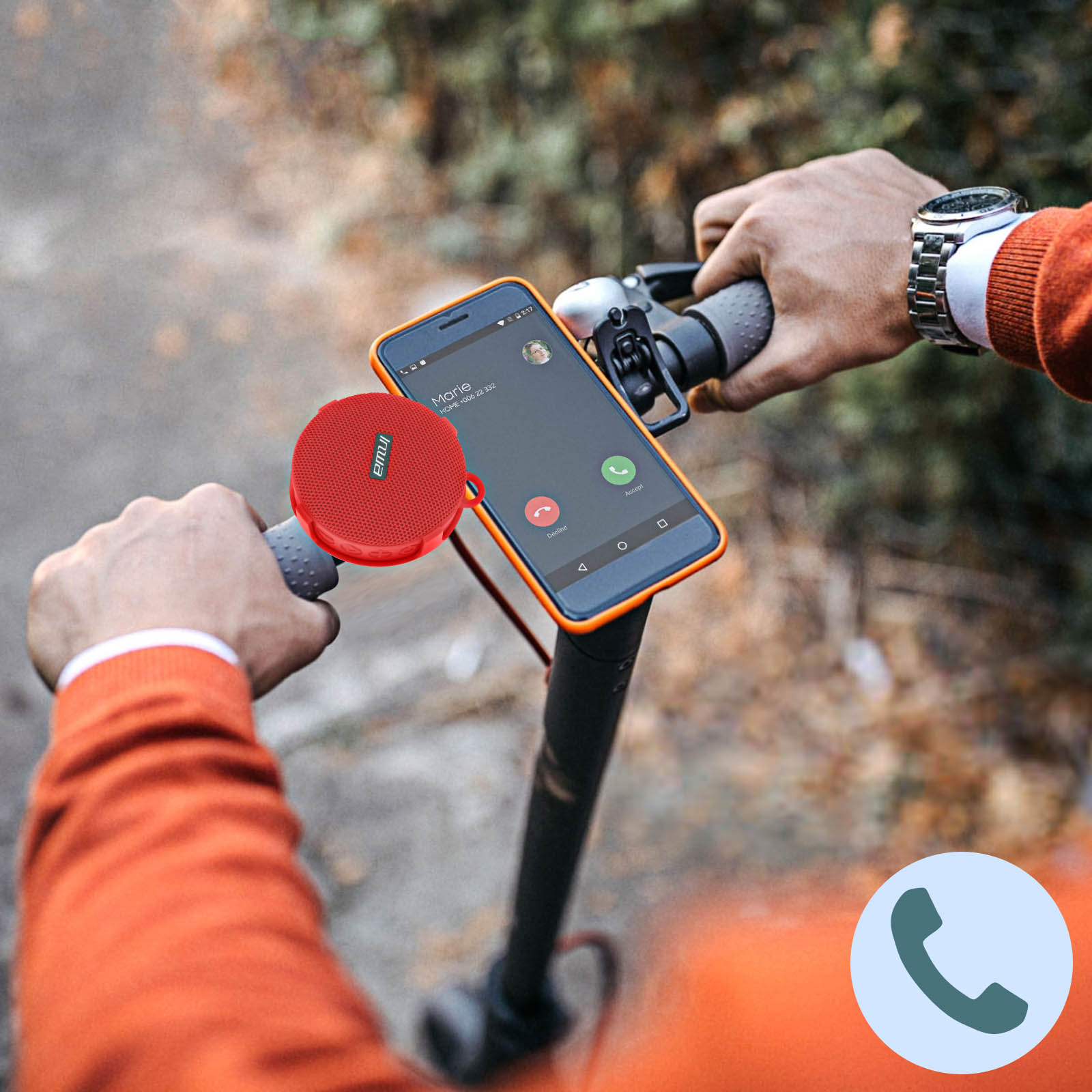 Haut-parleur Bluetooth Pour Vélo SCHWINN BLUTUNES - Avec Phare - Rouge - Pour Smartphone/MP3