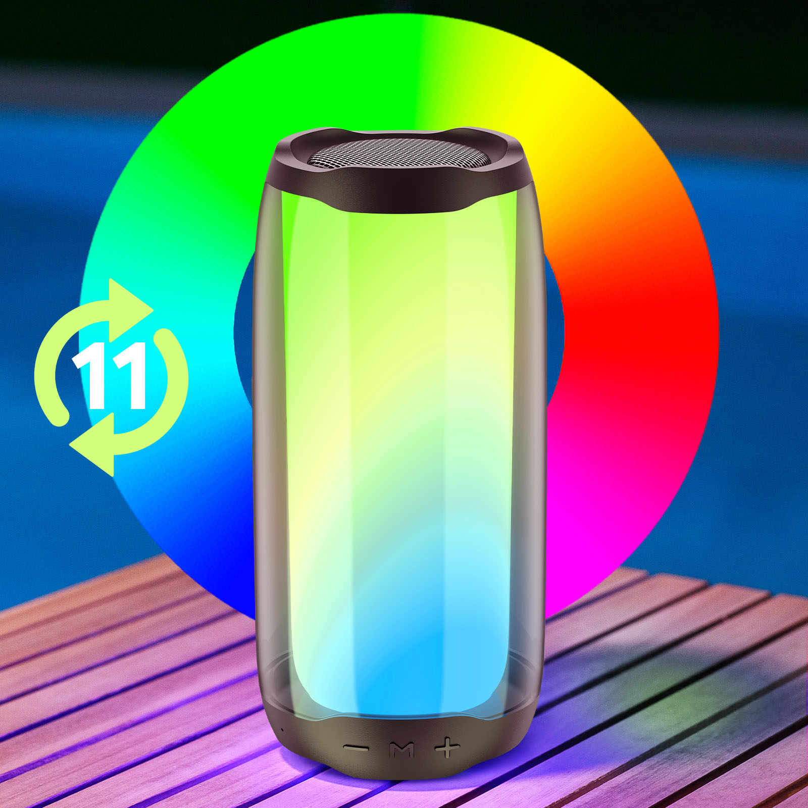 Cassa Bluetooth 40W Impermeabile IPX6 | Altoparlante Portatile Con Luci