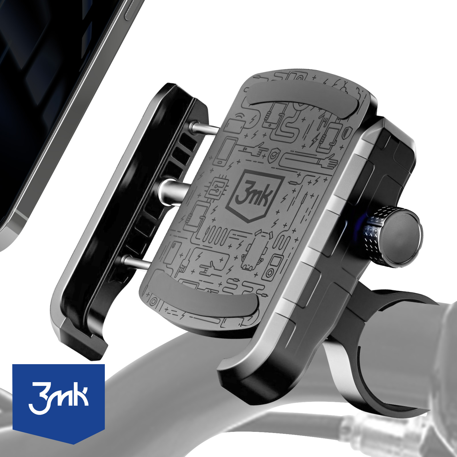Supporto Per Telefono Da Bici In Lega Di Alluminio – Antivibrazione, Rotazione 360°, Per Manubri 22-33 Mm