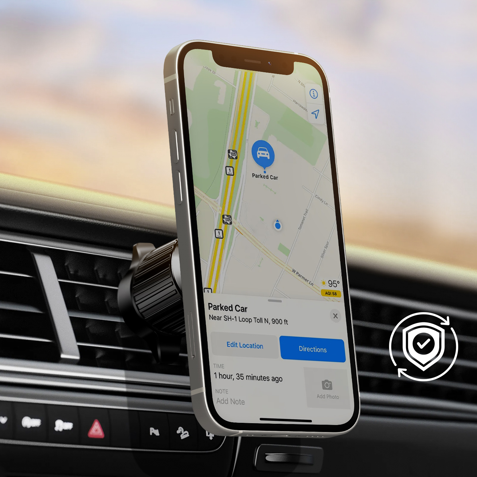 Support Voiture MagSafe Fixation Grille d'aération Rotation 360° - LinQ ...