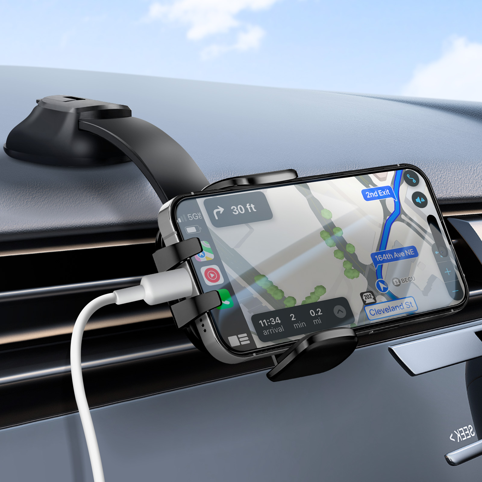 Supporto Universale Per Tablet Con Ventosa Linq HD-1507 &ndash; Per Cruscotto Auto