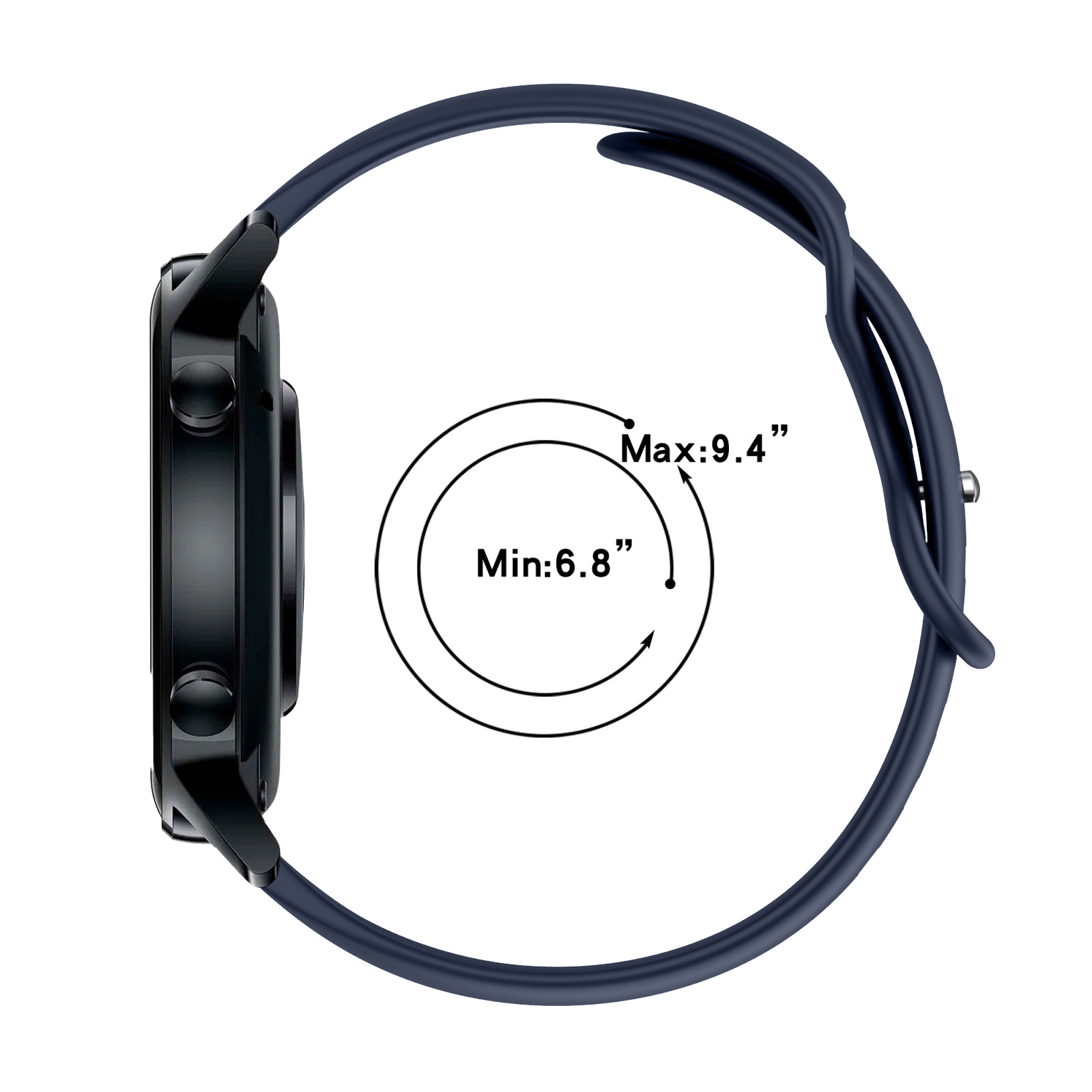 Kai Tian Cinturino Orologio Acciaio Inossidabile 20mm Opaco A 5 Righe Cinturino Ricambio Metallo Per Serrature Doppie Per Uomo Donna Blu - Foto 6