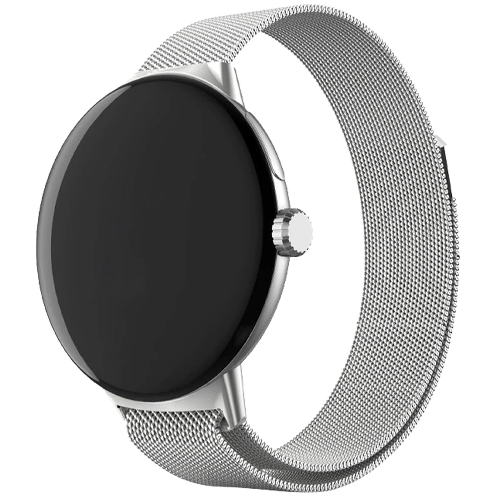 Per Google Pixel Watch cinturino con fibbia in acciaio intrecciato in nylon (ara