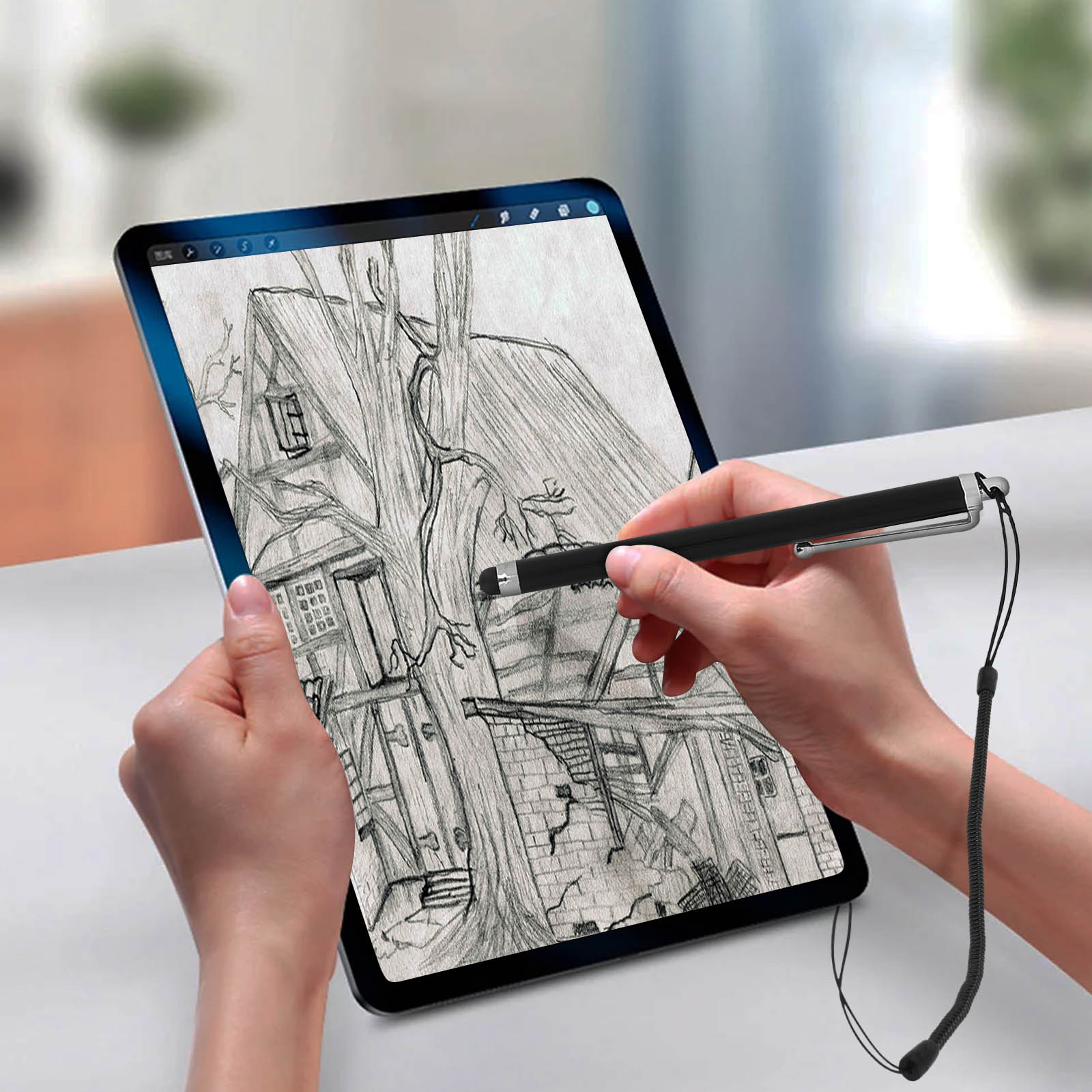 Penna Stilo Universale Sourcing Map Per Touch Screen, Alta Sensibilità, Punta In Silicone, Nera