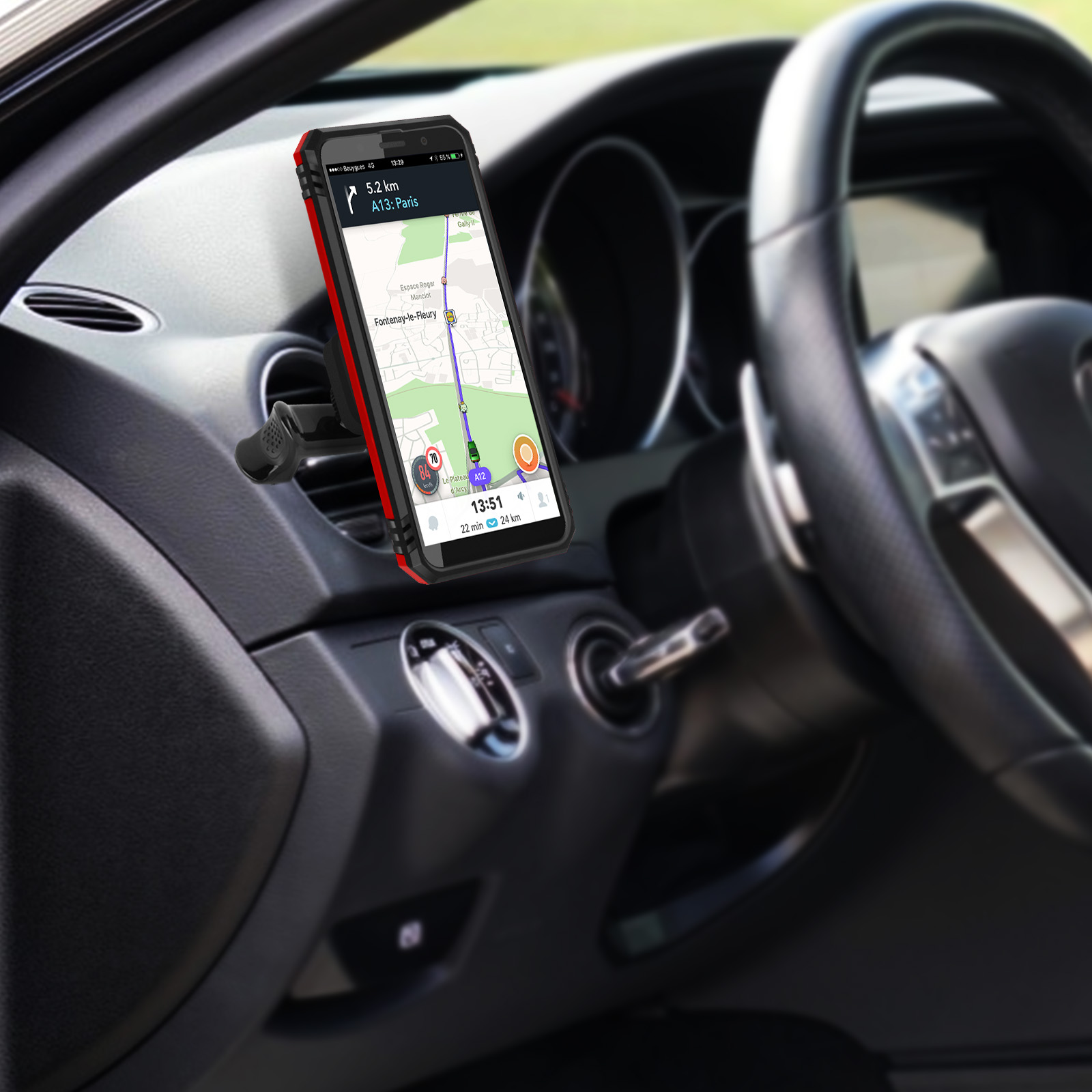 YIEDDE Support Téléphone Voiture Pour Grille D'Aération Ronde - Compatible Smart 453 451, MINI Cooper & Mercedes-Benz