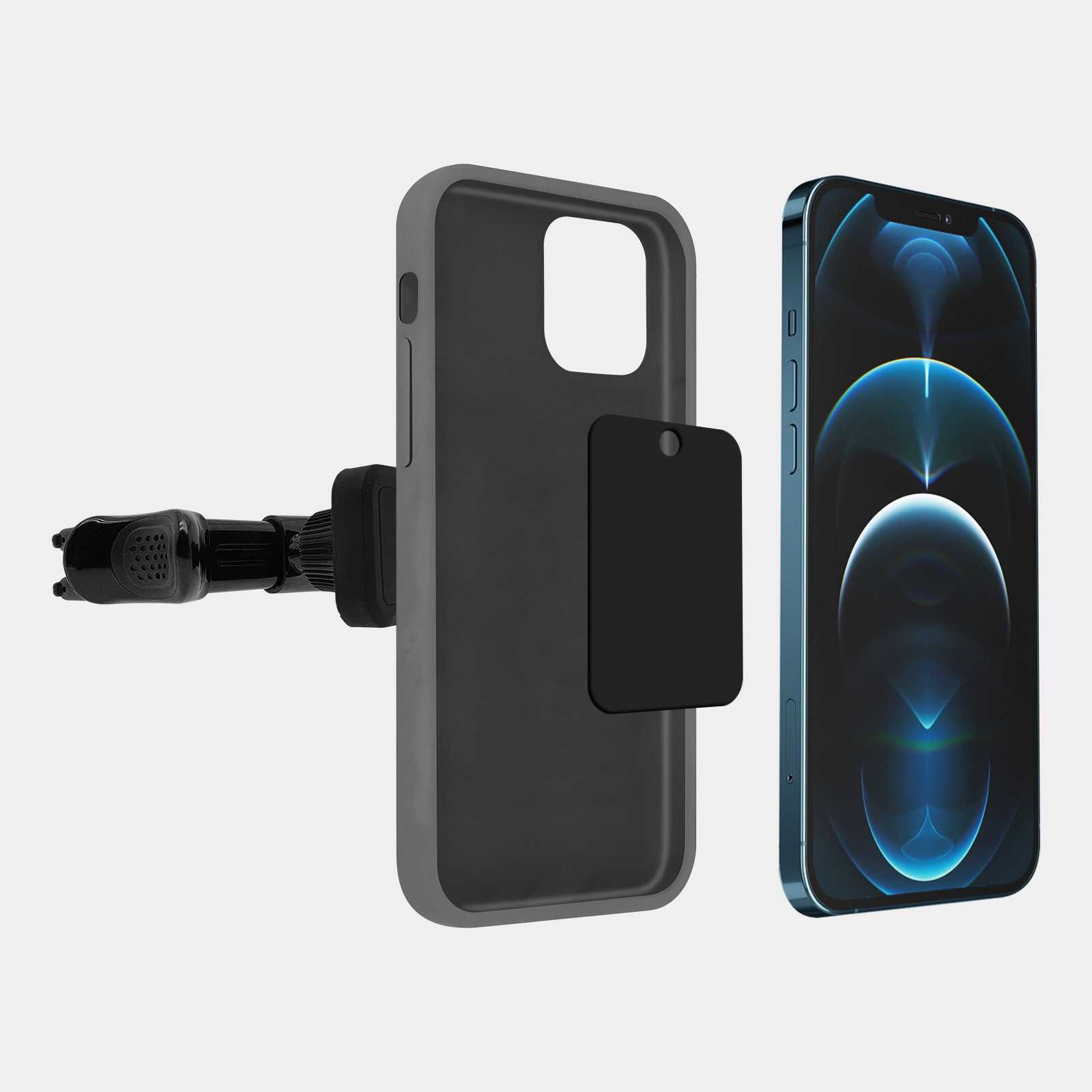 Support Téléphone Voiture Rotatif 360° – Compatible Étuis Épais, Fixation Grille Aération, Pour IPhone Android 4 à 7.1 Pouces